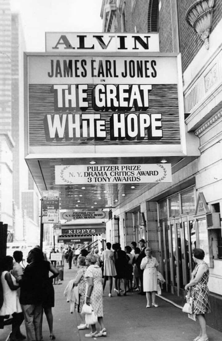 The Name Above The Title: James Earl Jones earned star billing for his role as Jack Jefferson in the 1968/69 Broadway production of The Great White Hope by Pulitzer Prize Winner Howard Sackler.