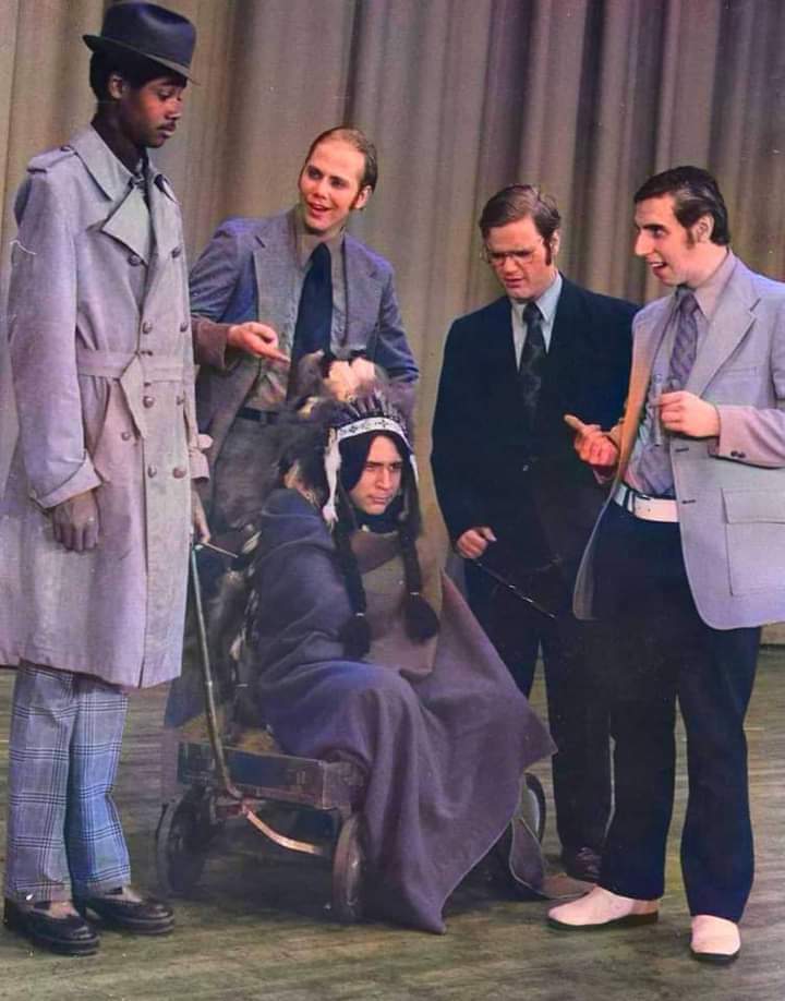On The Case: Darryl Maximilian Robinson as Sam Spaced joined by fellow Student Actors including comedy legend Rick Crom in the 1975 Lane Tech High School Music Theatre show The Maltese Wabeeno.