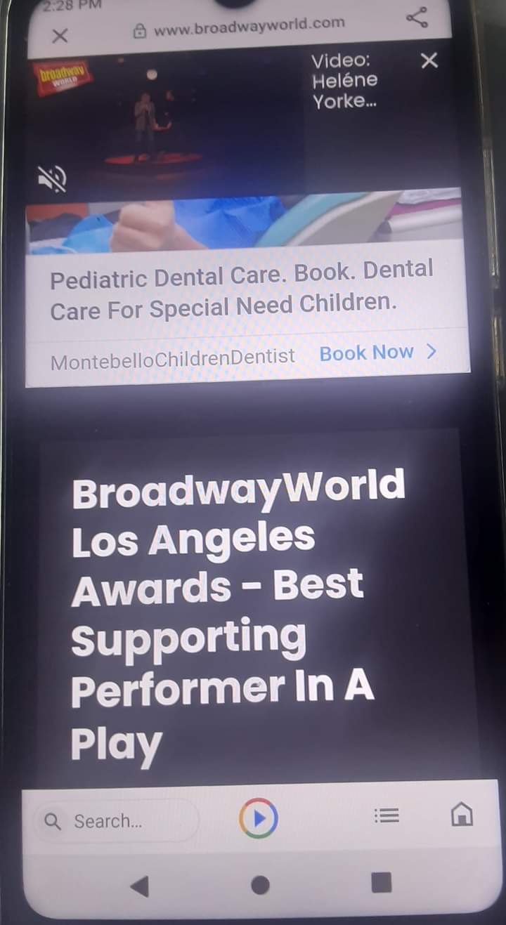 A Nice Use of The Phone: Darryl Maximilian Robinson learned of his 2024 Broadwayworld Los Angeles Award nomination for Best Supporting Performer In A Play for THE FRONT PAGE on his phone.