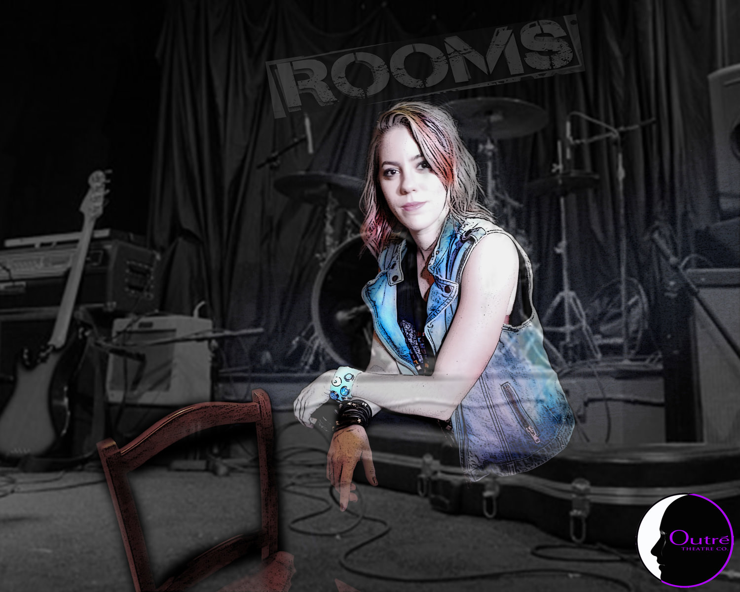 Erica Mendez as Monica in Outre' Theatre Company's production of ROOMS:A Rock Romance. Photo by Geoff Short