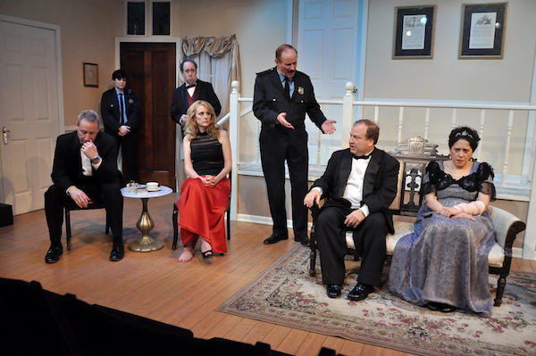 Village Theatre Guild's cast of Neil Simon's RUMORS. Photo by Steven Merkel. 