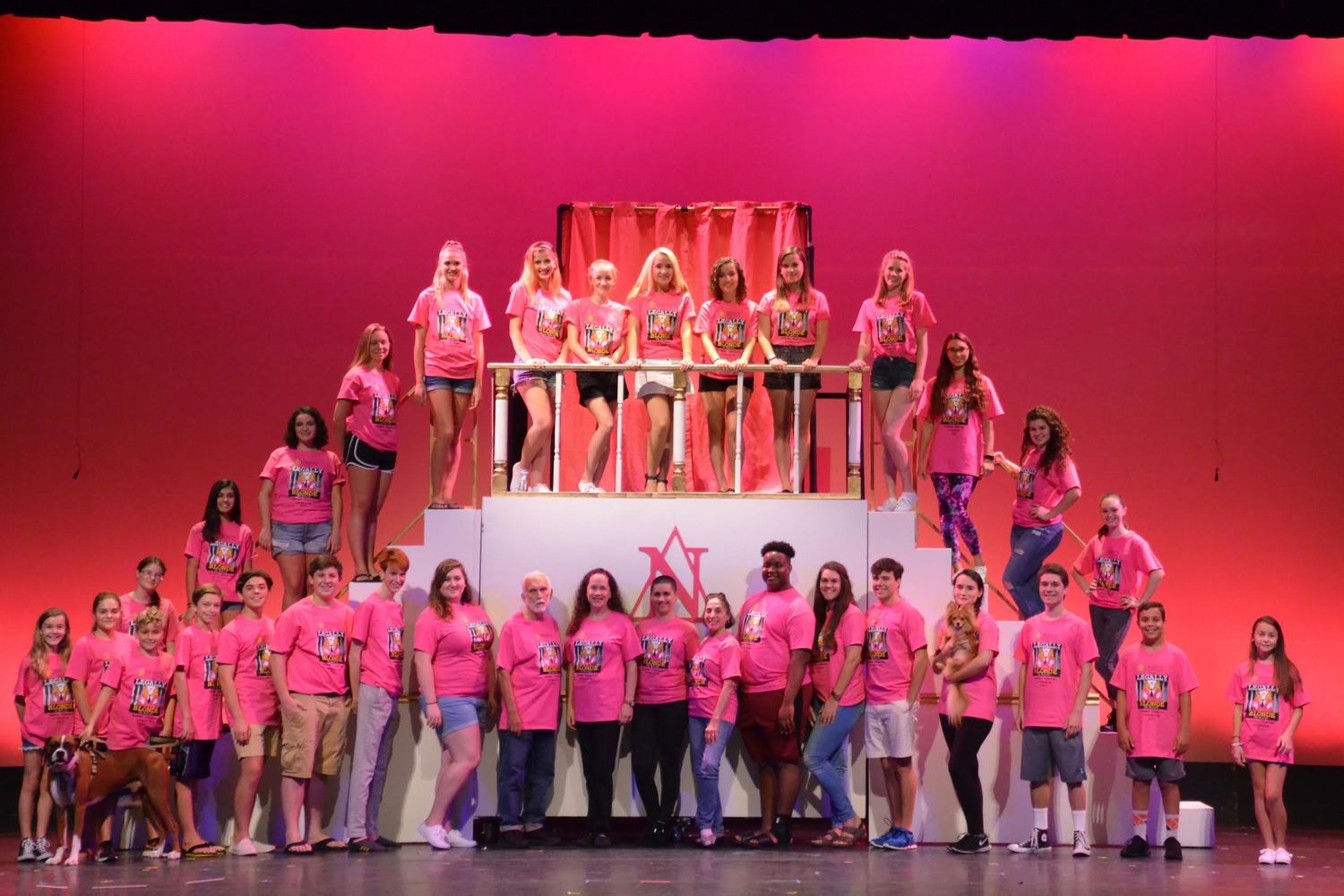 The cast and production team of Legally Blonde