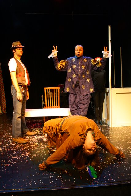 Dont Tell Me, I Can Get It: Christopher Karbo as El Gallo, Stacy Lynn Baker as Mortima, Darryl Maximilian Robinson as Henry Albertson and Setareh Khatibi as The Mute in The Fantasticks at The Complex