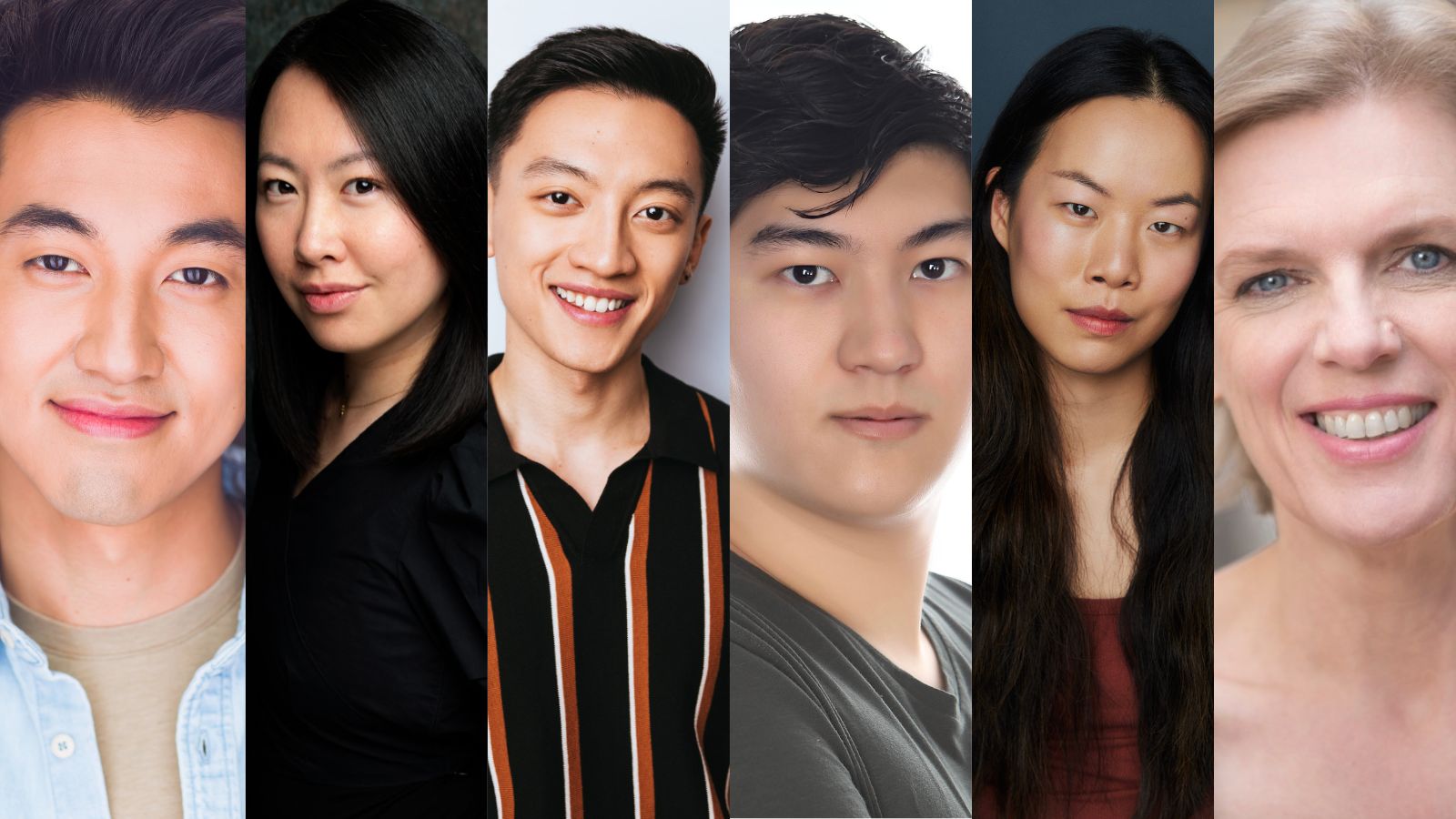 CAST (from Left to Right): Ronald Kuang, Karen Li, Bryan Chan, Jonon Gansukh, Sydney Lo, and Louise Heller