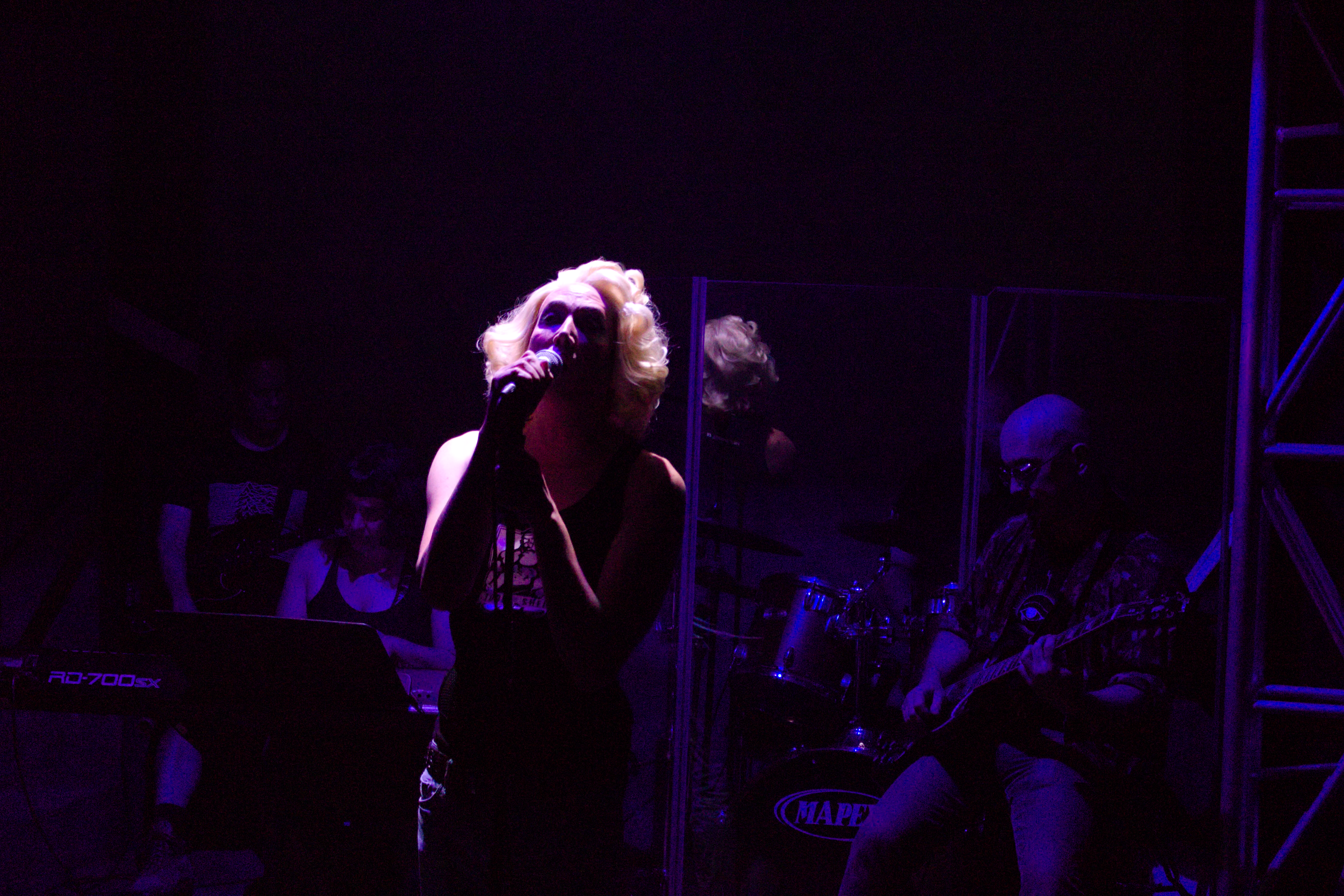 Hedwig and the Angry Inch at the Garage Theatre L to R: Rory Cowan, Ellen Warkentine, JT, Jon Hyrkas, Bryan Gage Photo Credit Ace Christensen 