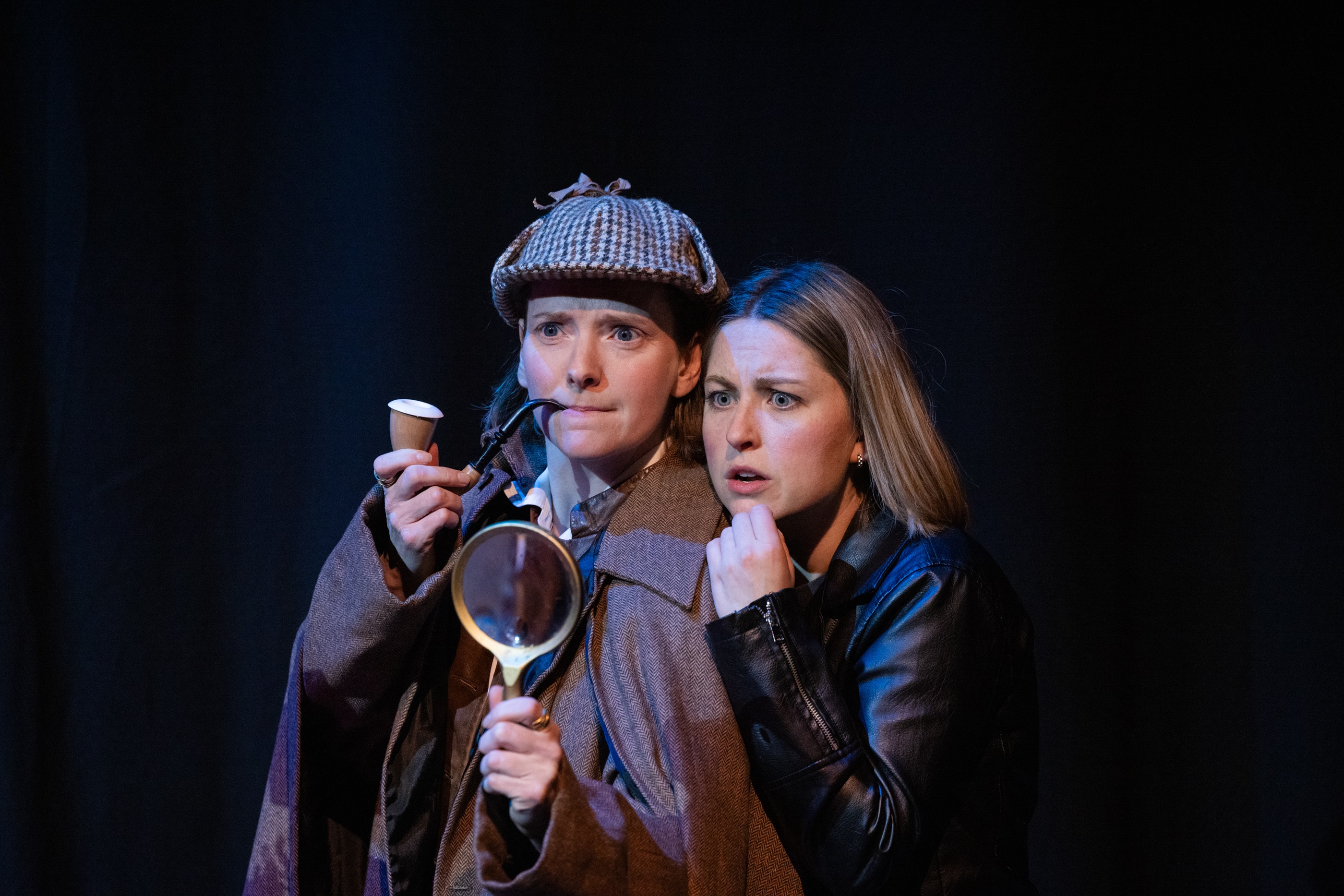 Lindsay Welliver as Ms Sherlock Holmes, with Karin Terry as Ms Joan Watson. Photo by Shanna Paxton Photography