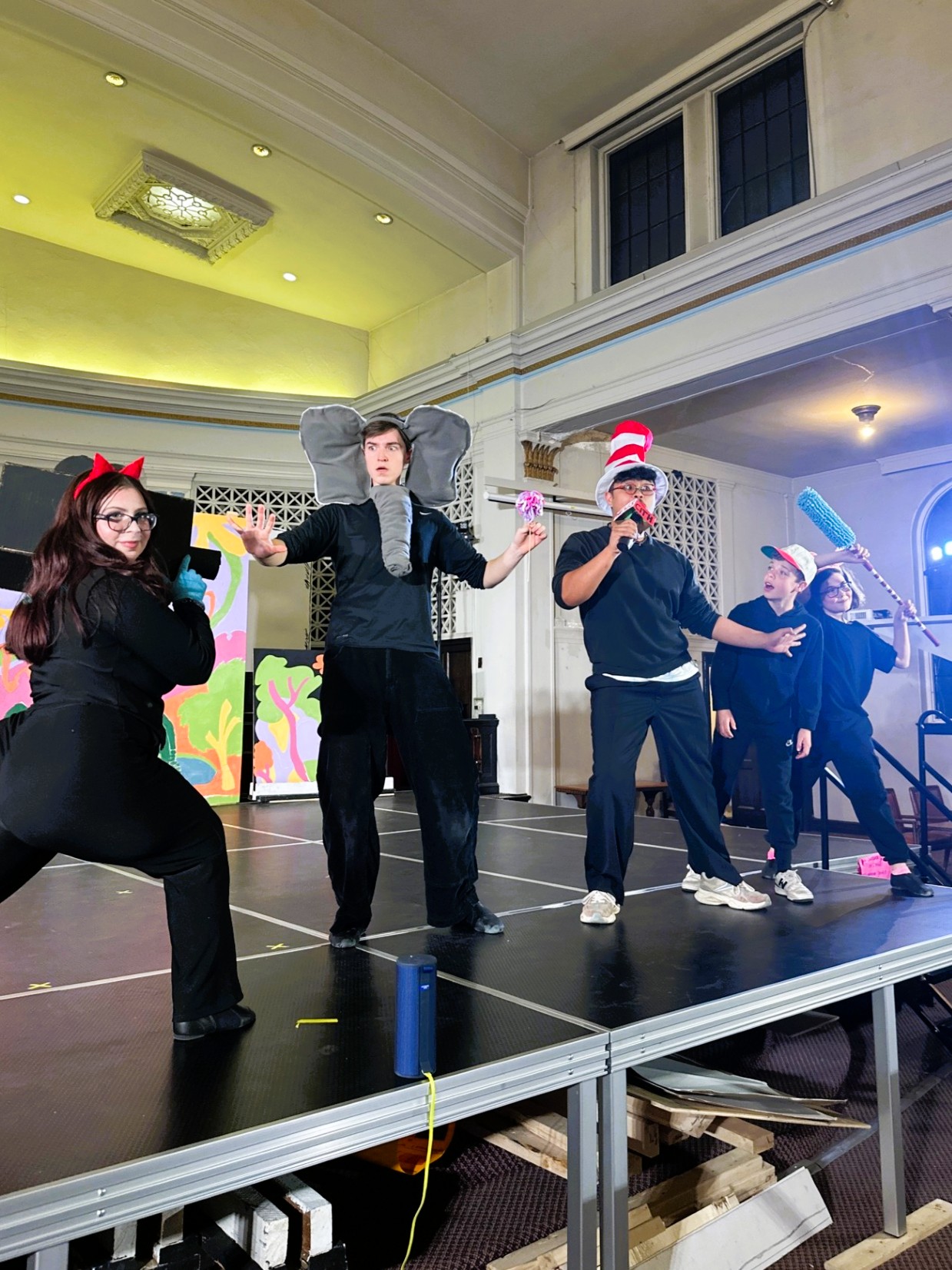 Horton on TV!  From L-R: Nora Dawood, Alex Sheppard Reid, Neil-Erine Palmaria, Eytan Marcus-Wolpert and Abigail Dror