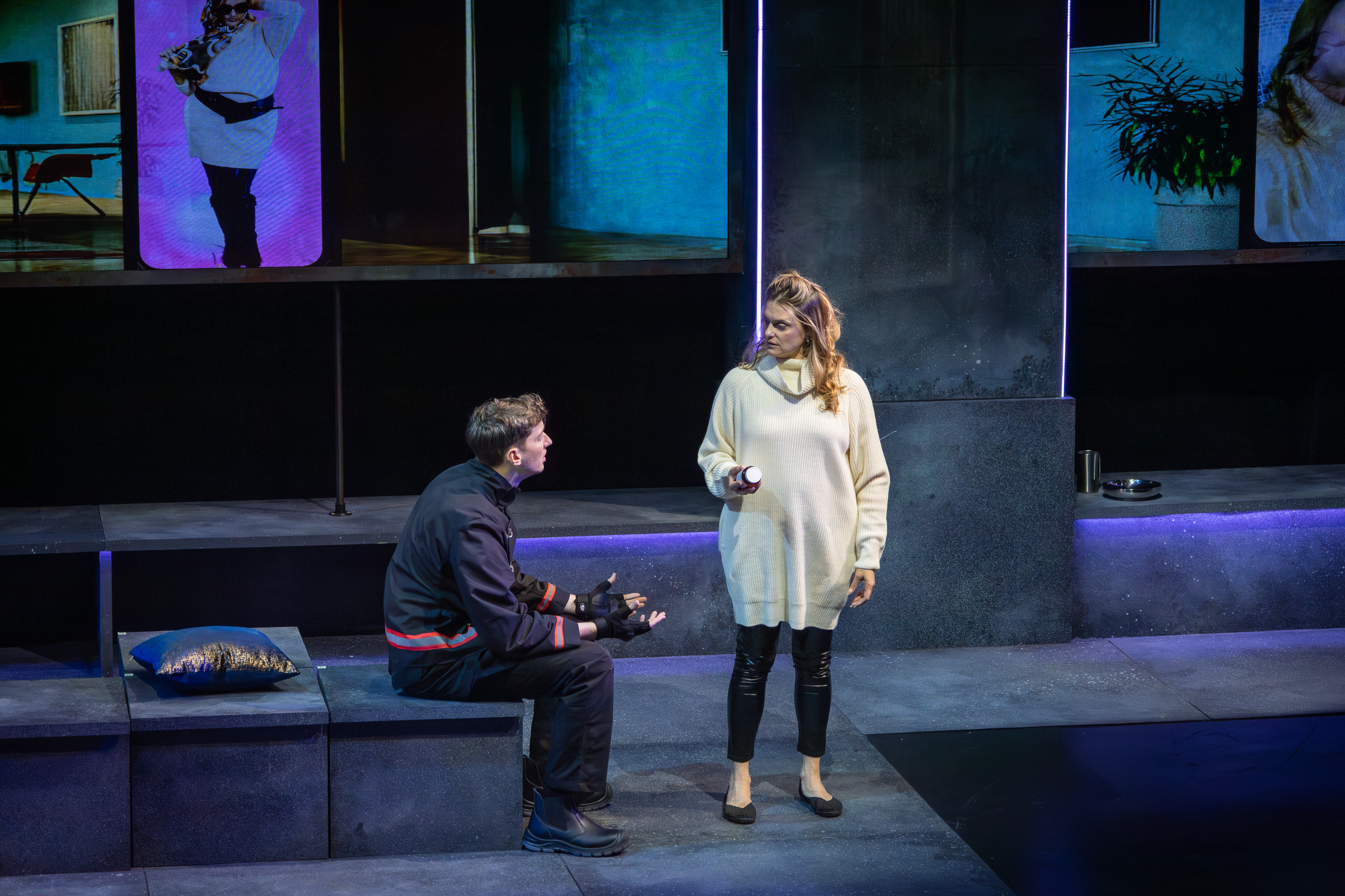 These photos capture the intensity, atmosphere, and energy radiating from Bay Street Theater?s production of Ray Bradbury?s Fahrenheit 451. From striking visuals to powerful performances, the exciteme These photos capture the intensity, atmosphere, and energy radiating from Bay Street Theater?s production of Ray Bradbury?s Fahrenheit 451. From striking visuals to powerful performances, the exciteme