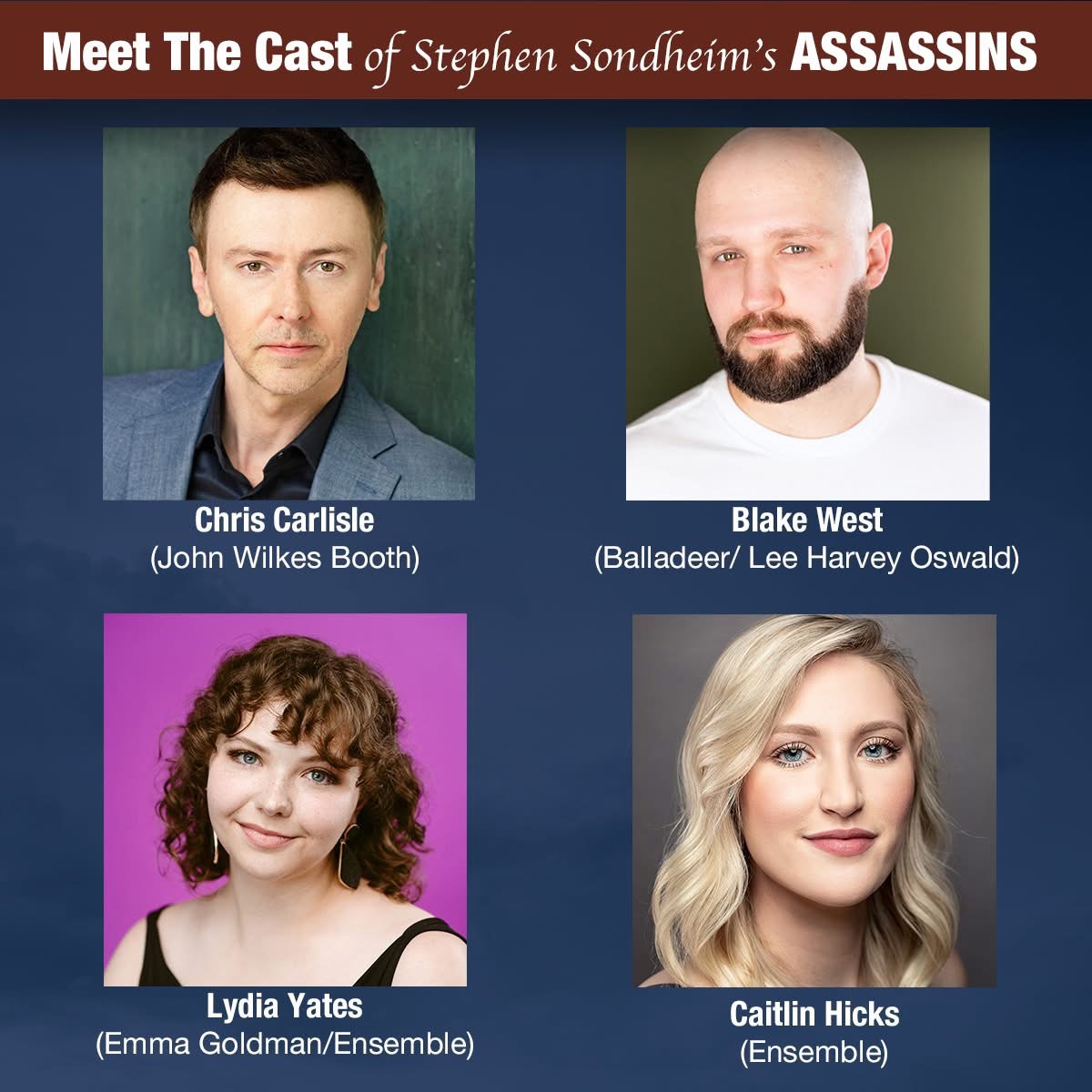 Meet the cast of Stephen Sondheim?s Assassins playing at the Virginia Samford Theatre through February 16. Get tickets at https://ci.ovationtix.com/35992/production/1203014