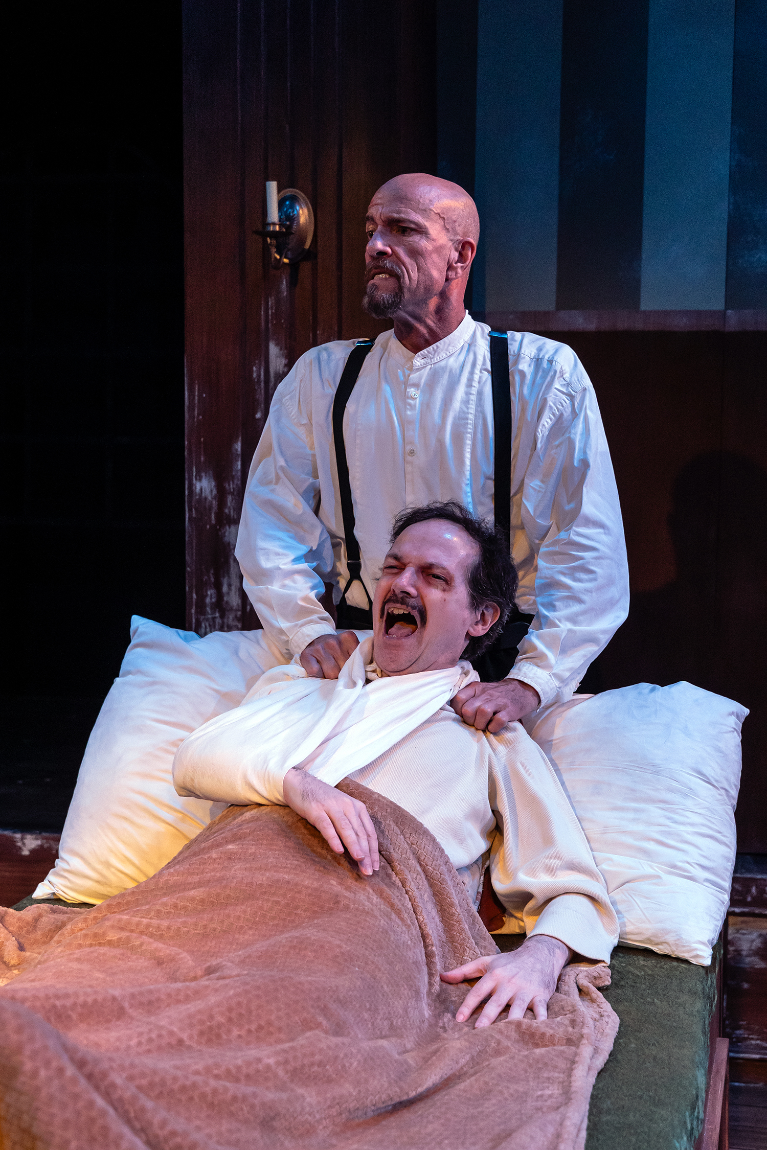 Scott Coopwood* and John Lamb* in ARCHDUKE by Rajiv Joseph at Capital Stage Oct. 11-Nov. 12, 2023. Photo by Charr Crail. (*AEA)