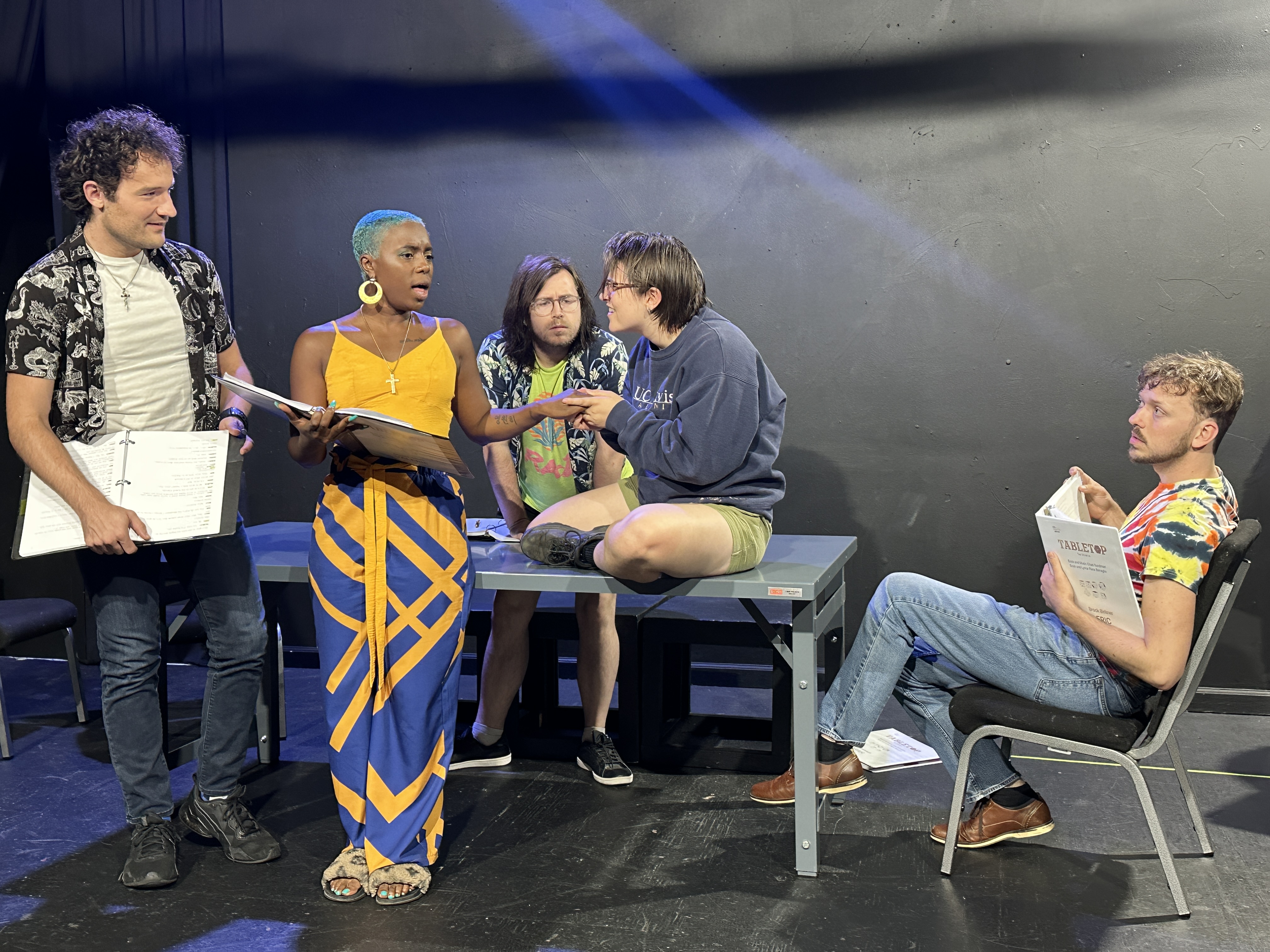 Early Rehearsals L to R - Skylar Gaines, Mayila Jones, Nyc Ciel, Juliet Johnson and Brock Birkner.