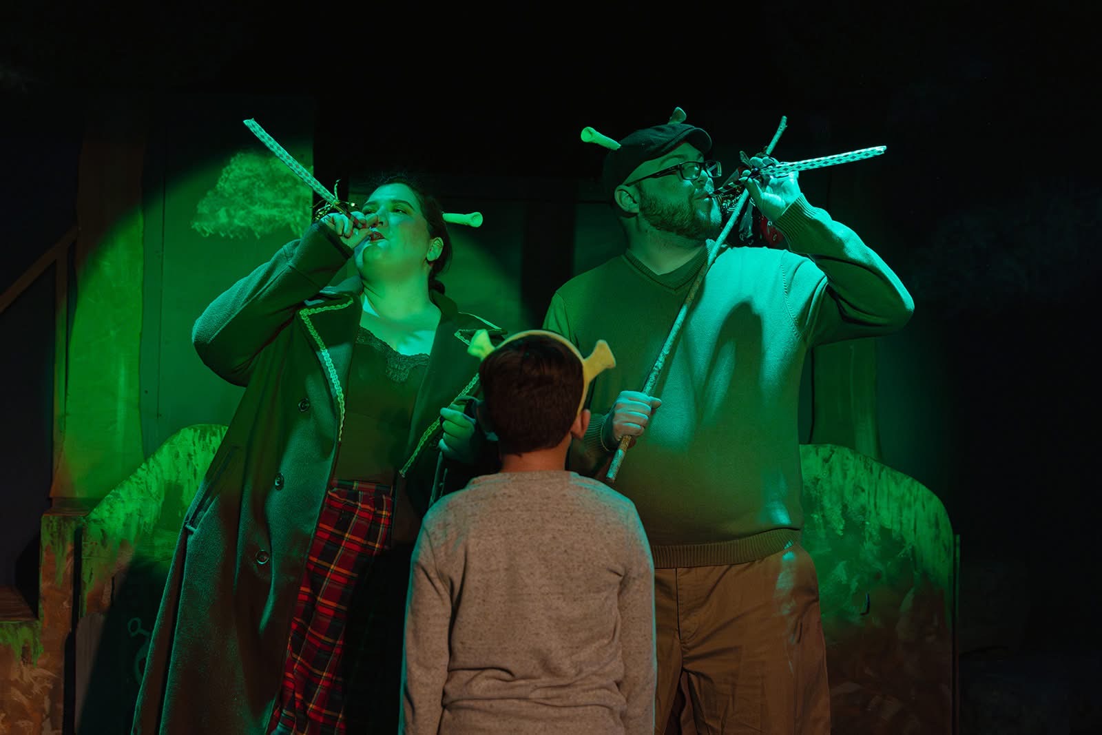 Mama Ogre, Little Shrek & Papa Ogre (Jayme Vaughn-Linebarger, Dex Burkhart, & Dillon Cannon) Mama Ogre, Little Shrek & Papa Ogre (Jayme Vaughn-Linebarger, Dex Burkhart, & Dillon Cannon)