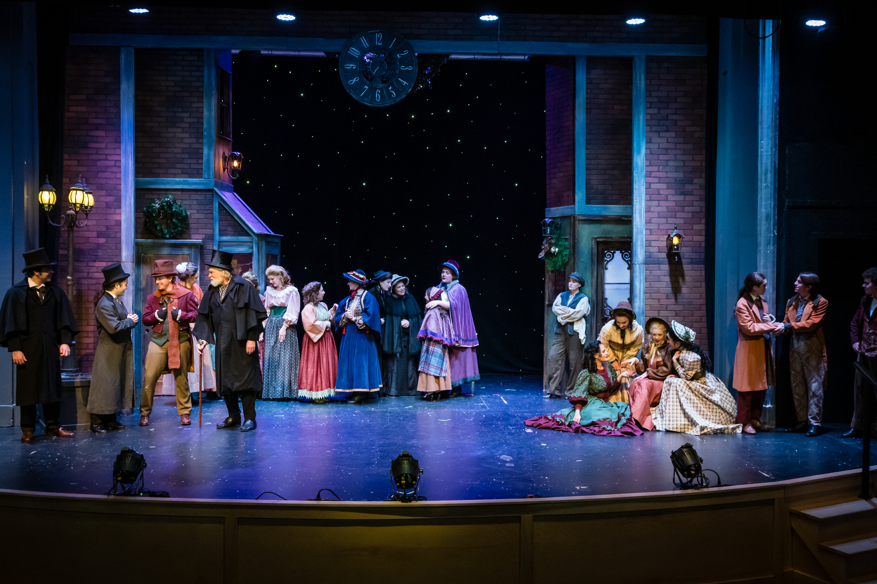 Photographer: Jesse Barnett, featured the 2023 cast of Emerald City Theatrical''s A Christmas Carol the Musical performing Jolly Good Time