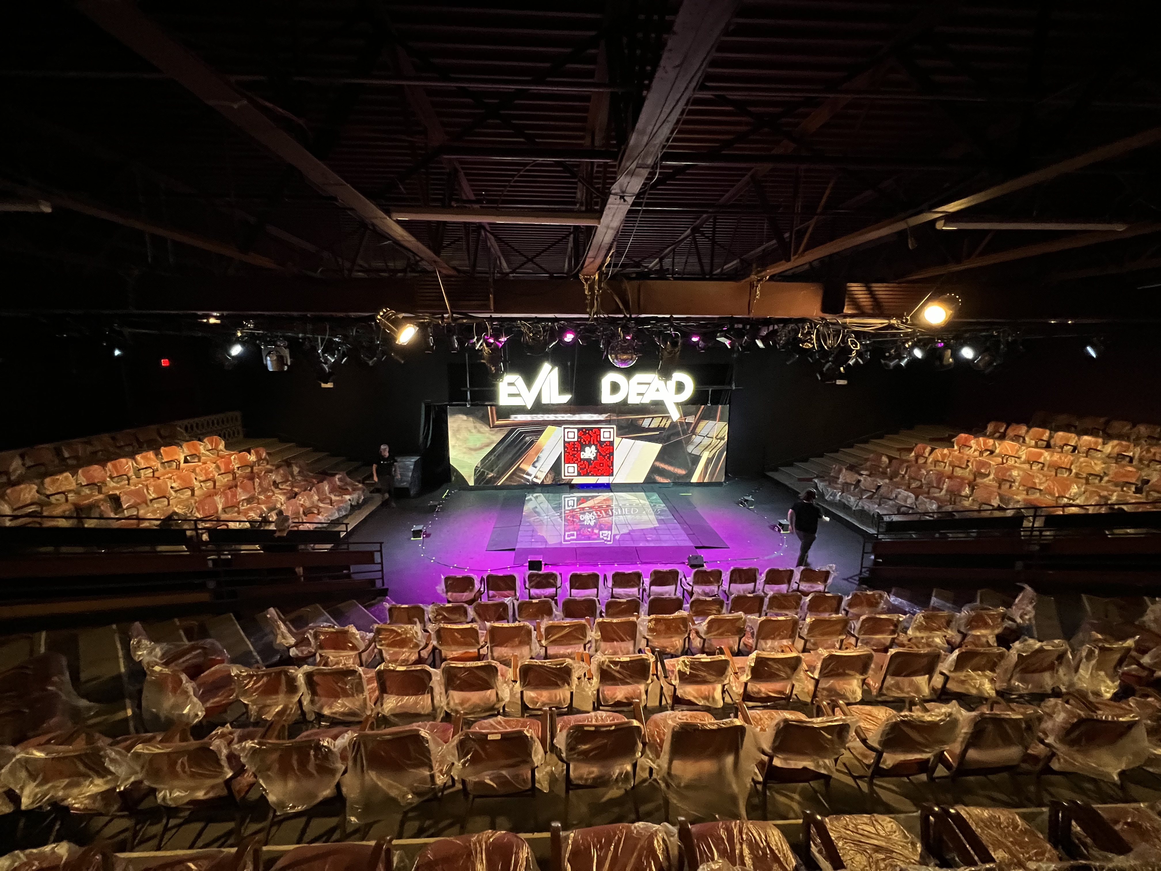 A full view of the Evil Dead The Musical HD set