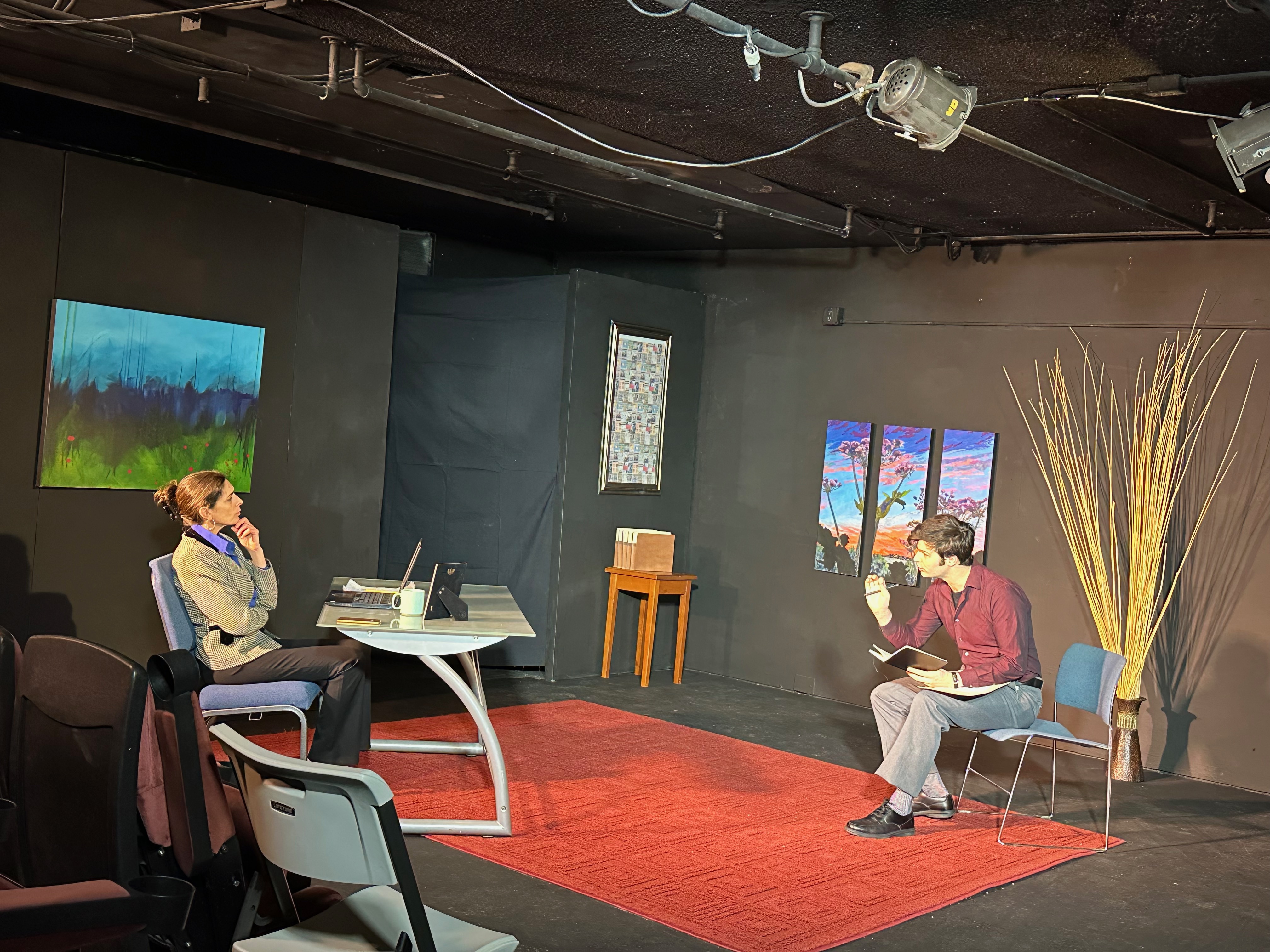 Nava Bastani Sarracino as EMILY PENROSE and Justin Stewart as JIM FINGAL