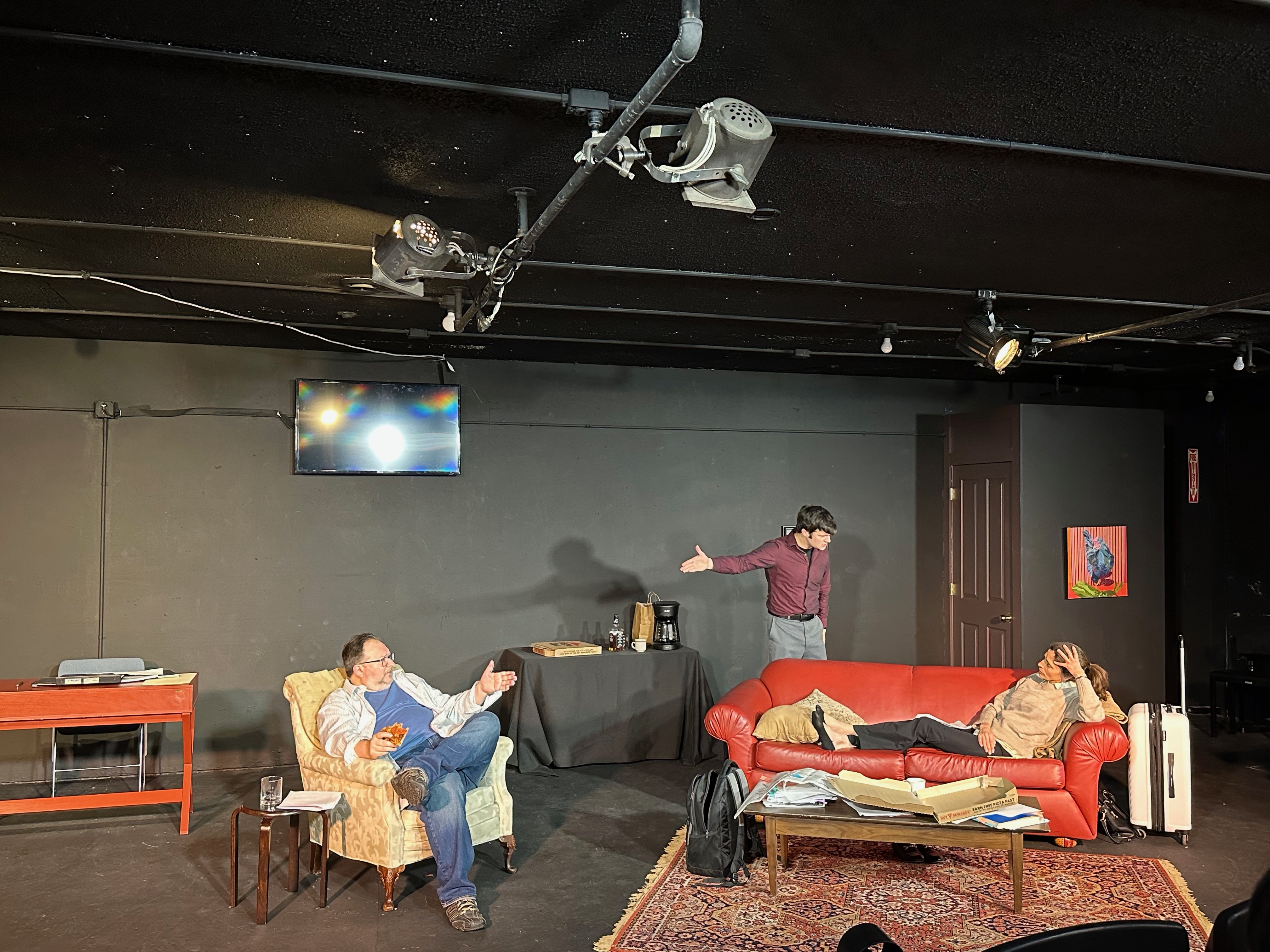 Jay Burns as JOHN D''AGATA, Justin Stewart as JIM FINGAL, and Nava Bastani Sarracino as EMILY PENROSE