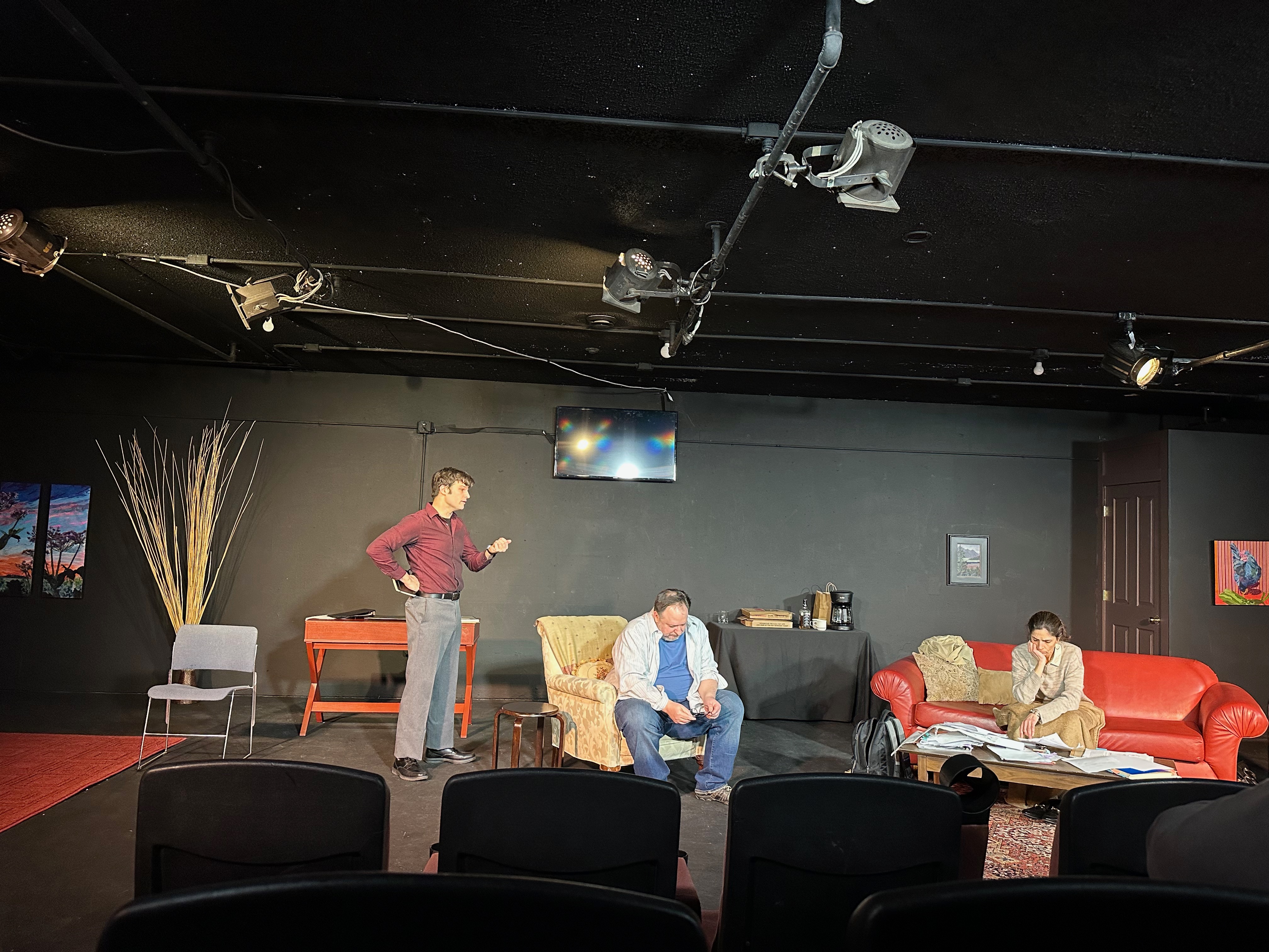 Justin Stewart as JIM FINGAL, Jay Burns as JOHN D''AGATA, and Nava Bastani Sarracino as EMILY PENROSE