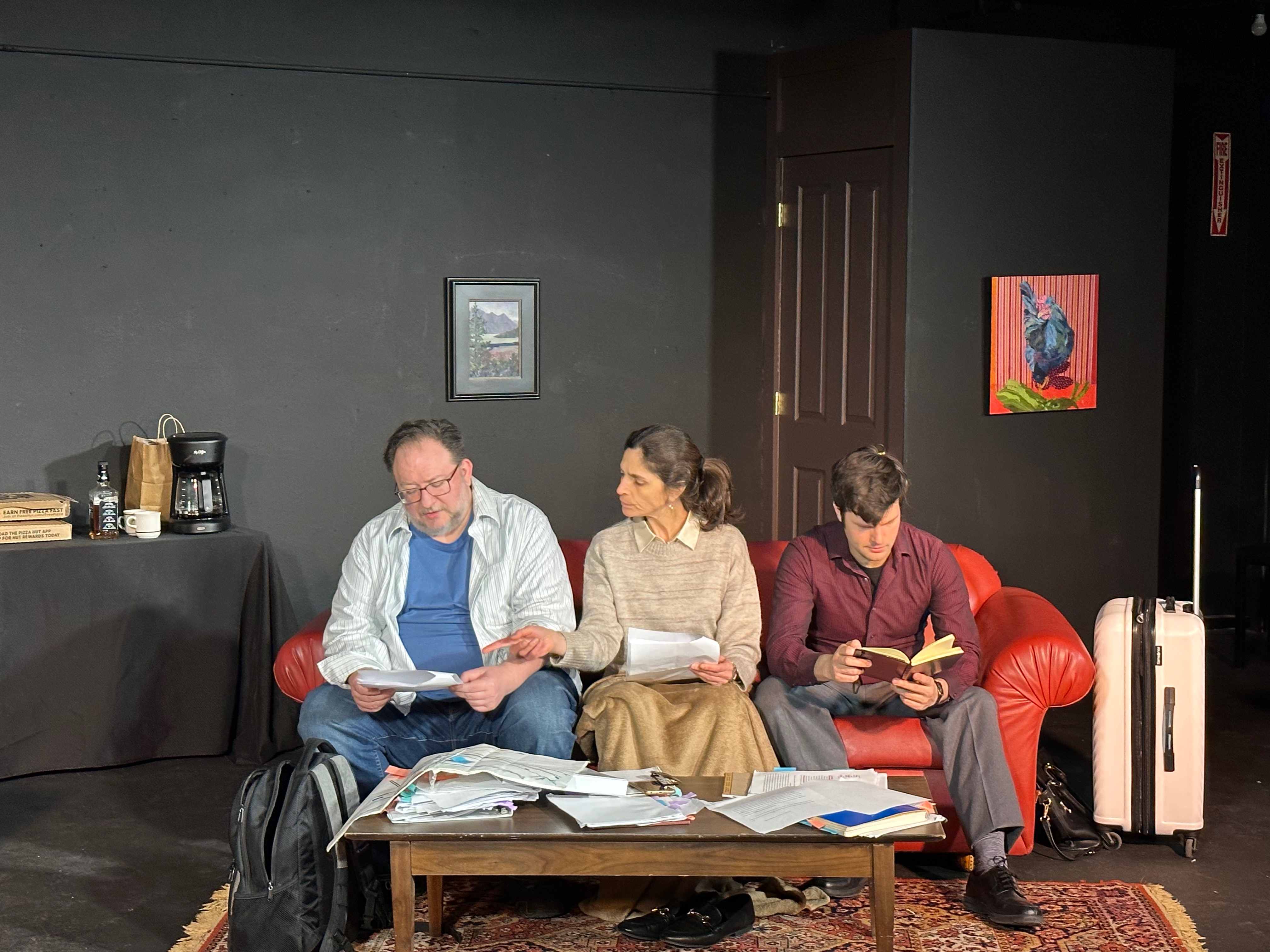 Jay Burns as JOHN D''AGATA, Nava Bastani Sarracino as EMILY PENROSE, and Justin Stewart as JIM FINGAL