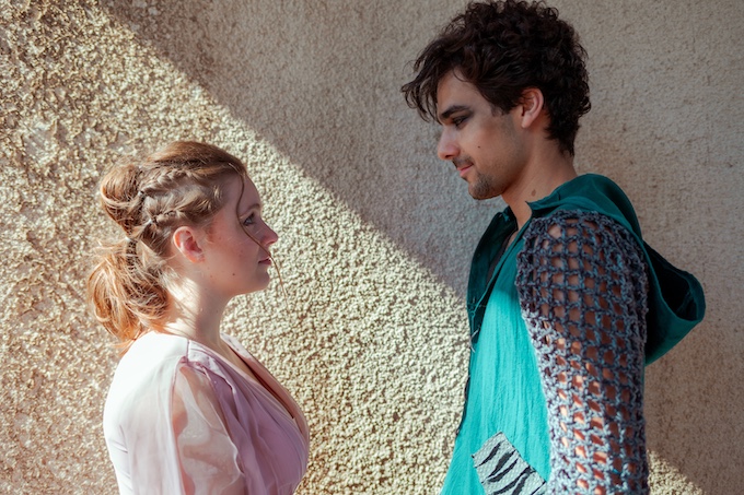 Nyah Alder (Juliet) and Faraz Mobli (Romeo) in Texas State University''s Romeo & Juliet.