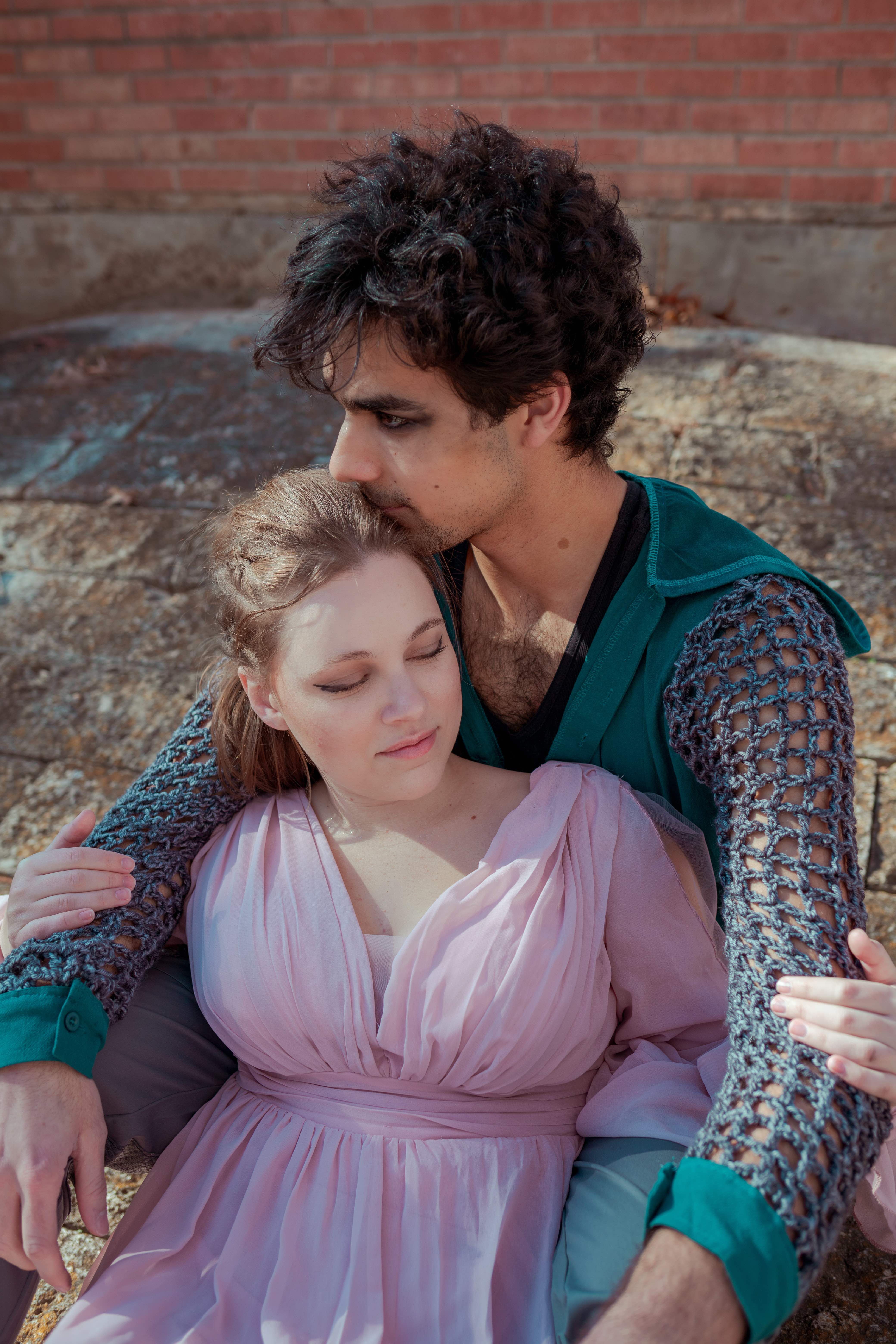 Nyah Alder (Juliet) and Faraz Mobli (Romeo) in Texas State University''s Romeo & Juliet.