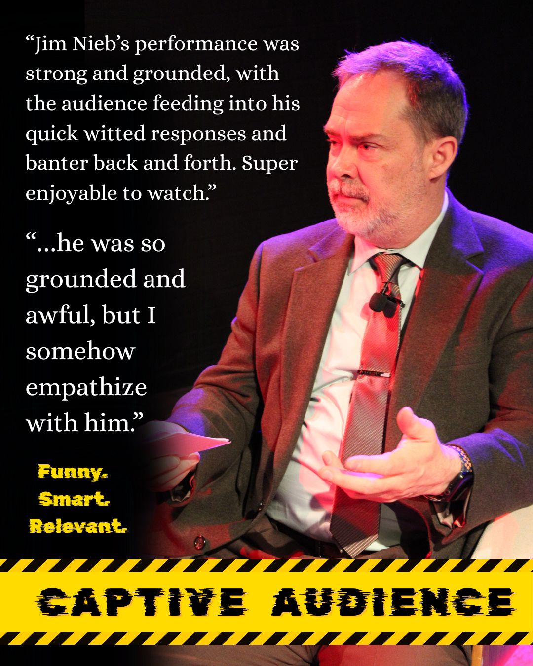 Reviews. Pictured: Actor Jim Nieb