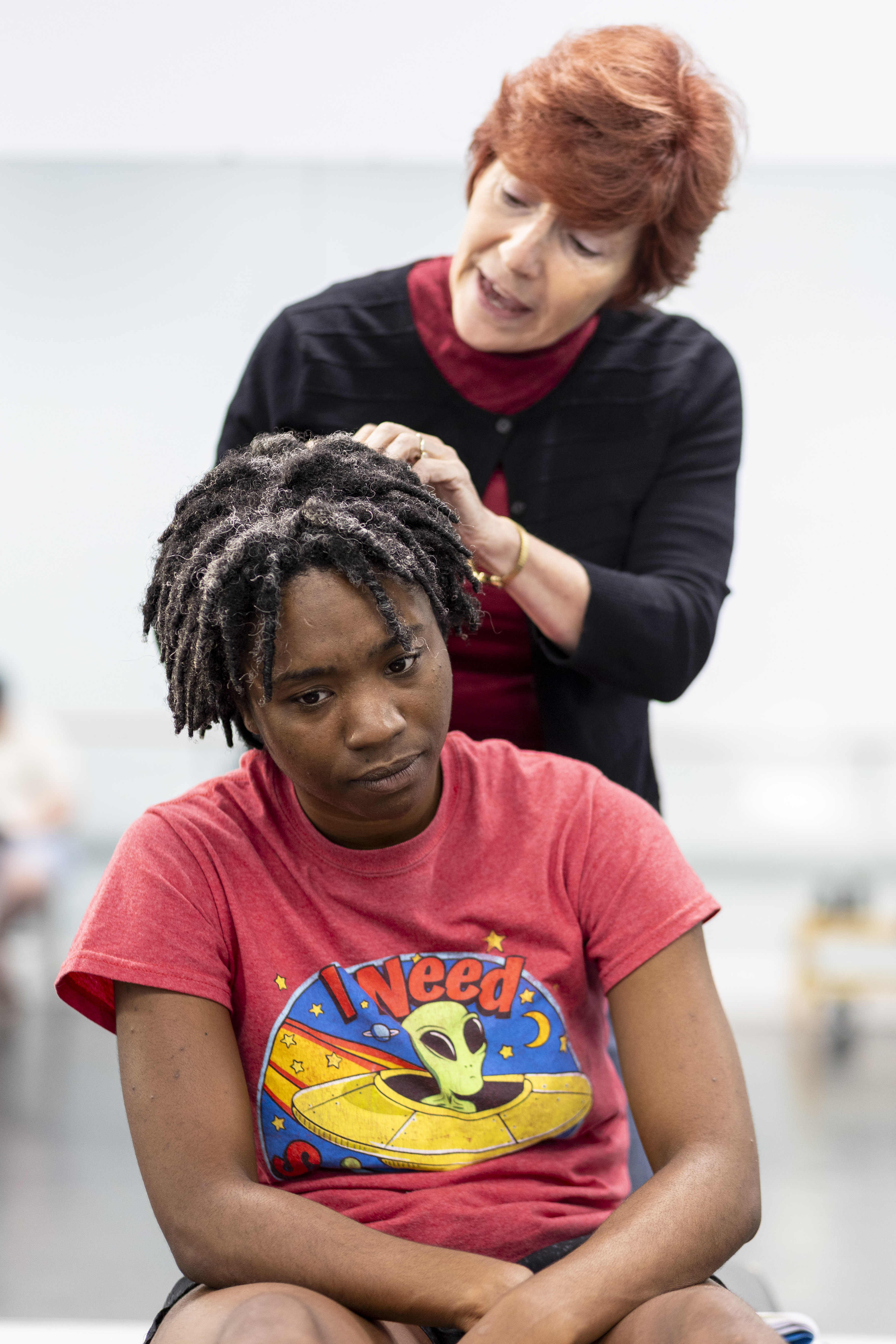 Akili Holder-Cozart (front) and Christine Rogers (behind) in Keely and Du. Photo by Erin Bell, Bull City Photography. Akili Holder-Cozart (front) and Christine Rogers (behind) in Keely and Du. Photo by Erin Bell, Bull City Photography.