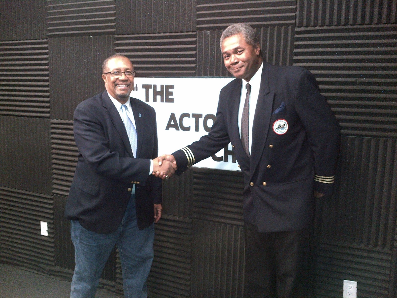 A Fine First Meeting: Host Ron Brewington and Guest Actor Darryl Maximilian Robinson were live on-the-air when they recorded the first of five interviews on THE ACTORS CHOICE in September of 2016.