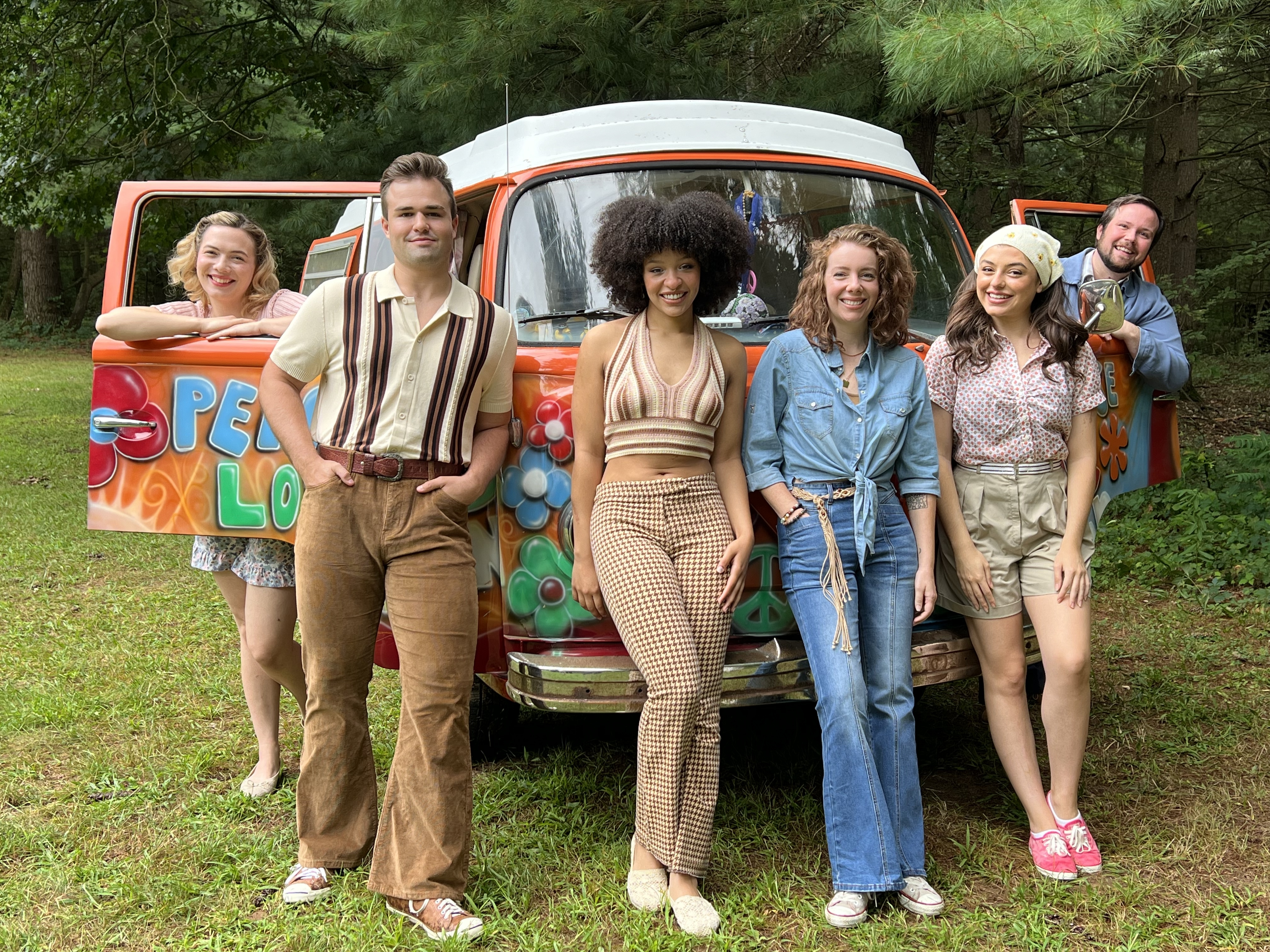 Cast members (L to R) Mariah Colby, Shaun White, Kira Whitehead, Charly Dannis, Gabriella Palminteri, David Moan