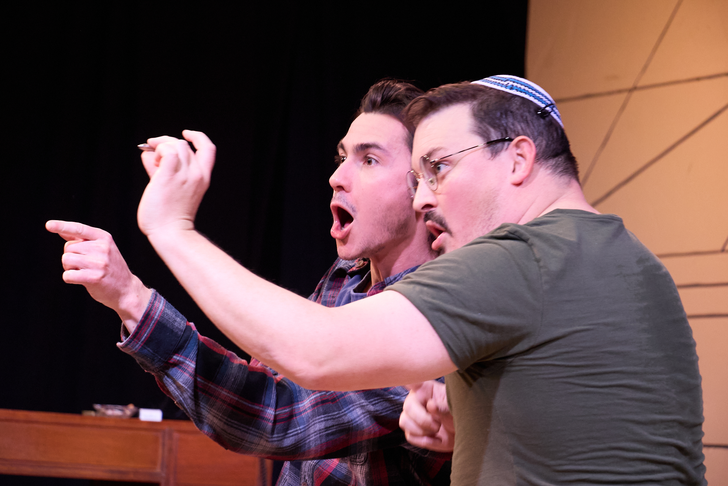 Noah Mutterperl and Chris Daileader (as Yigal and Haggai Amir). Photo by Peggy Ryan Noah Mutterperl and Chris Daileader (as Yigal and Haggai Amir). Photo by Peggy Ryan