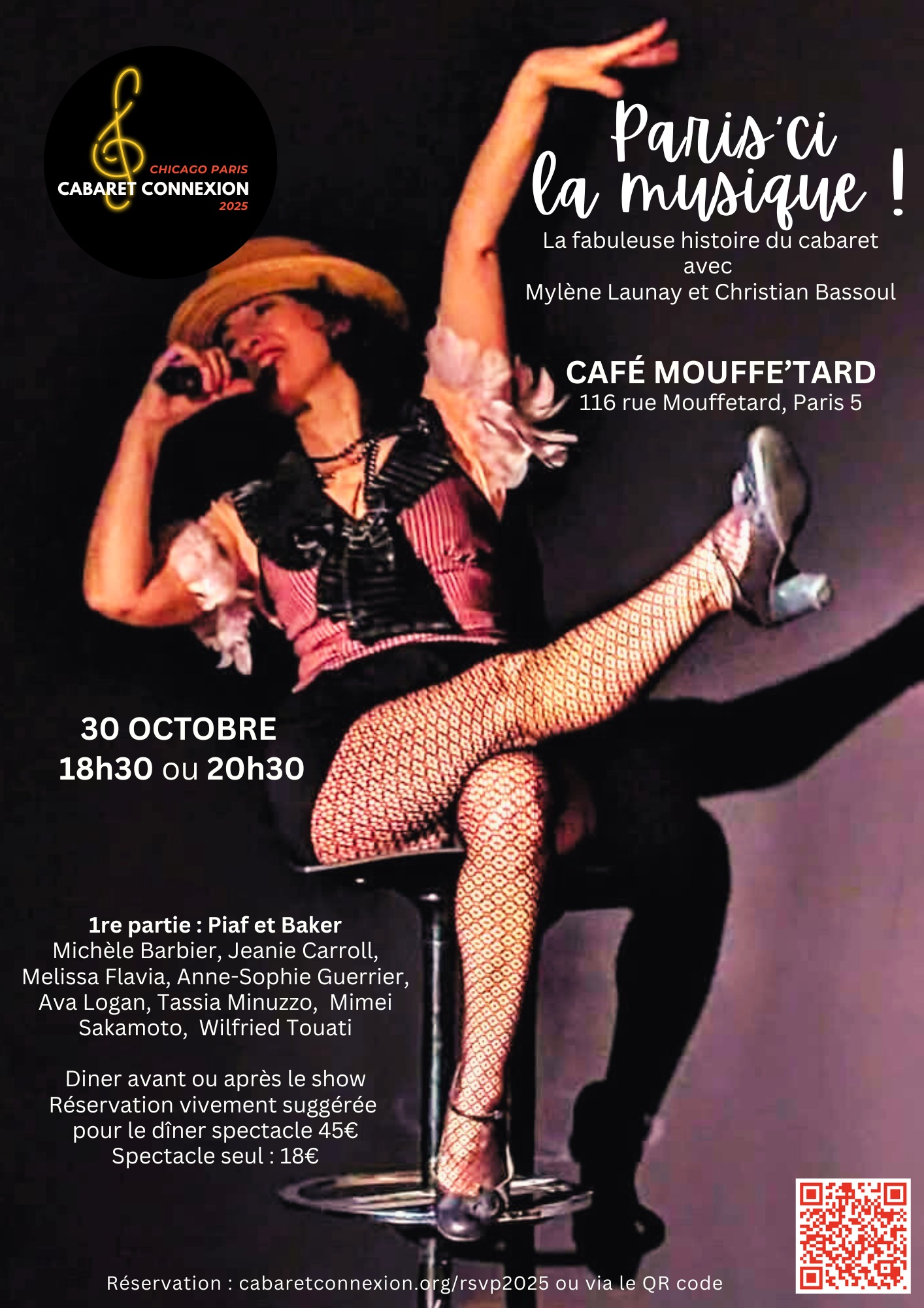 Mylene Launey, Cabaret Chanteuse performs with Chicago Paris Cabaret Connexion and directing a show at Cafe Mouffe''tard in Latin Quarter, Paris France #Octobre #cabaret #cabaretconnexion #singers #mus