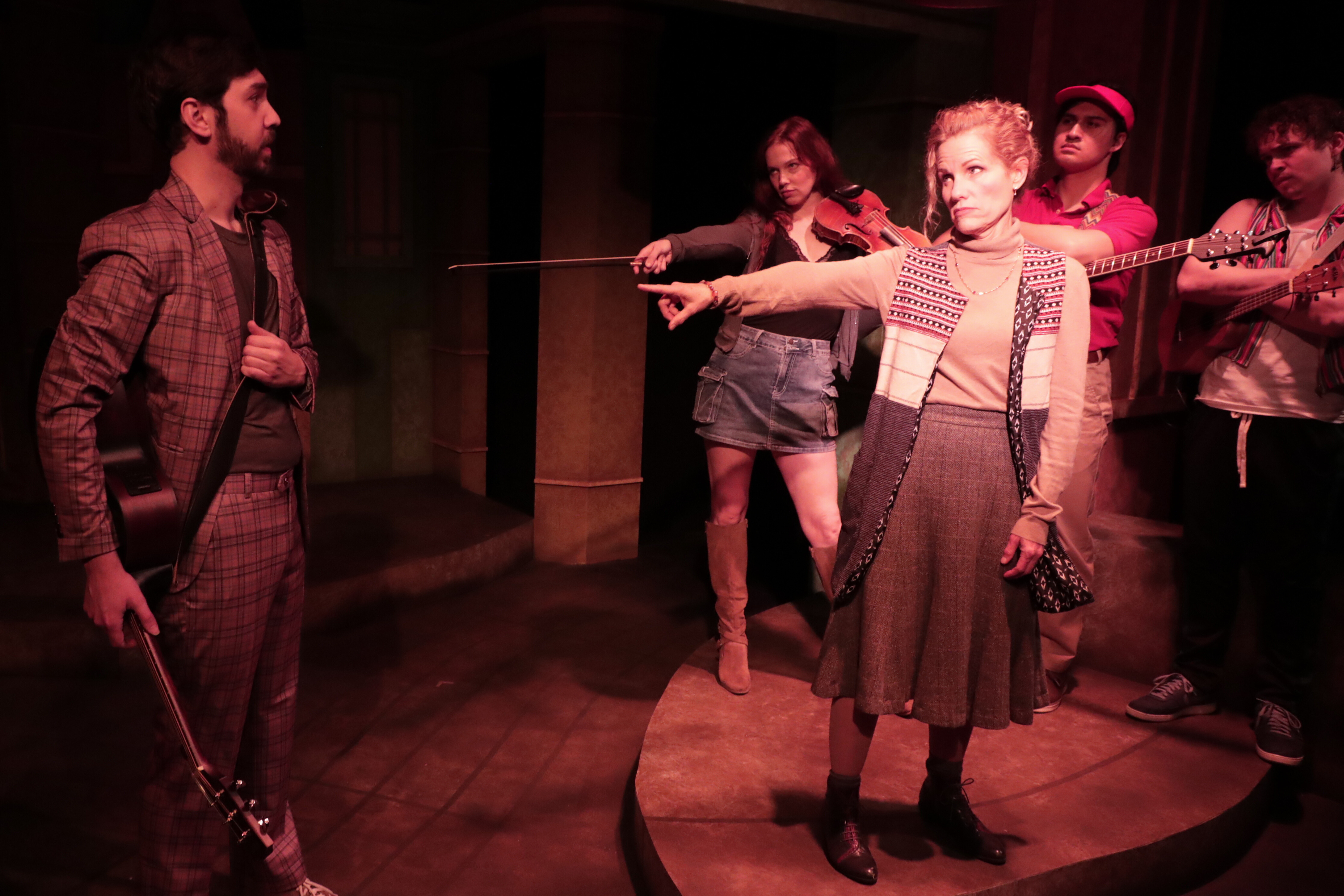 Morgan Hollingsworth, Leota Rhodes, Jennifer Richardson, Jonah Meyer, and Austin Ledger in ?Once? at Chance Theater. Playing January 23 ? March 1, 2026 at the Bette Aitken theater arts Center on the C