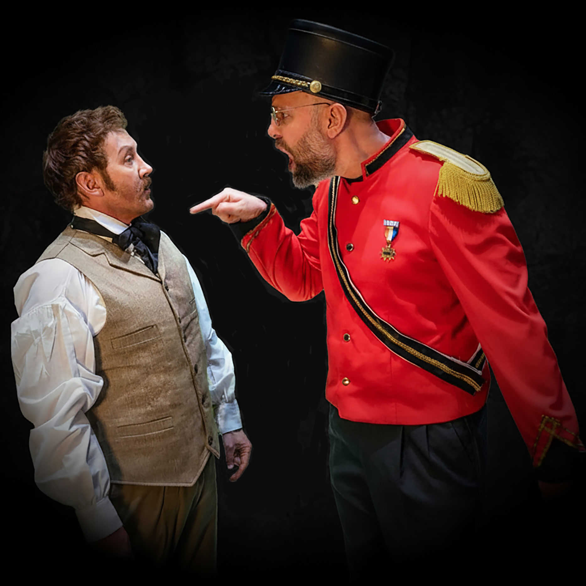 ''Owen'' (Parker Owen) and ''Captain Lancey'' (David Yakubik) Photo credit Russell Maynor ''Owen'' (Parker Owen) and ''Captain Lancey'' (David Yakubik) Photo credit Russell Maynor