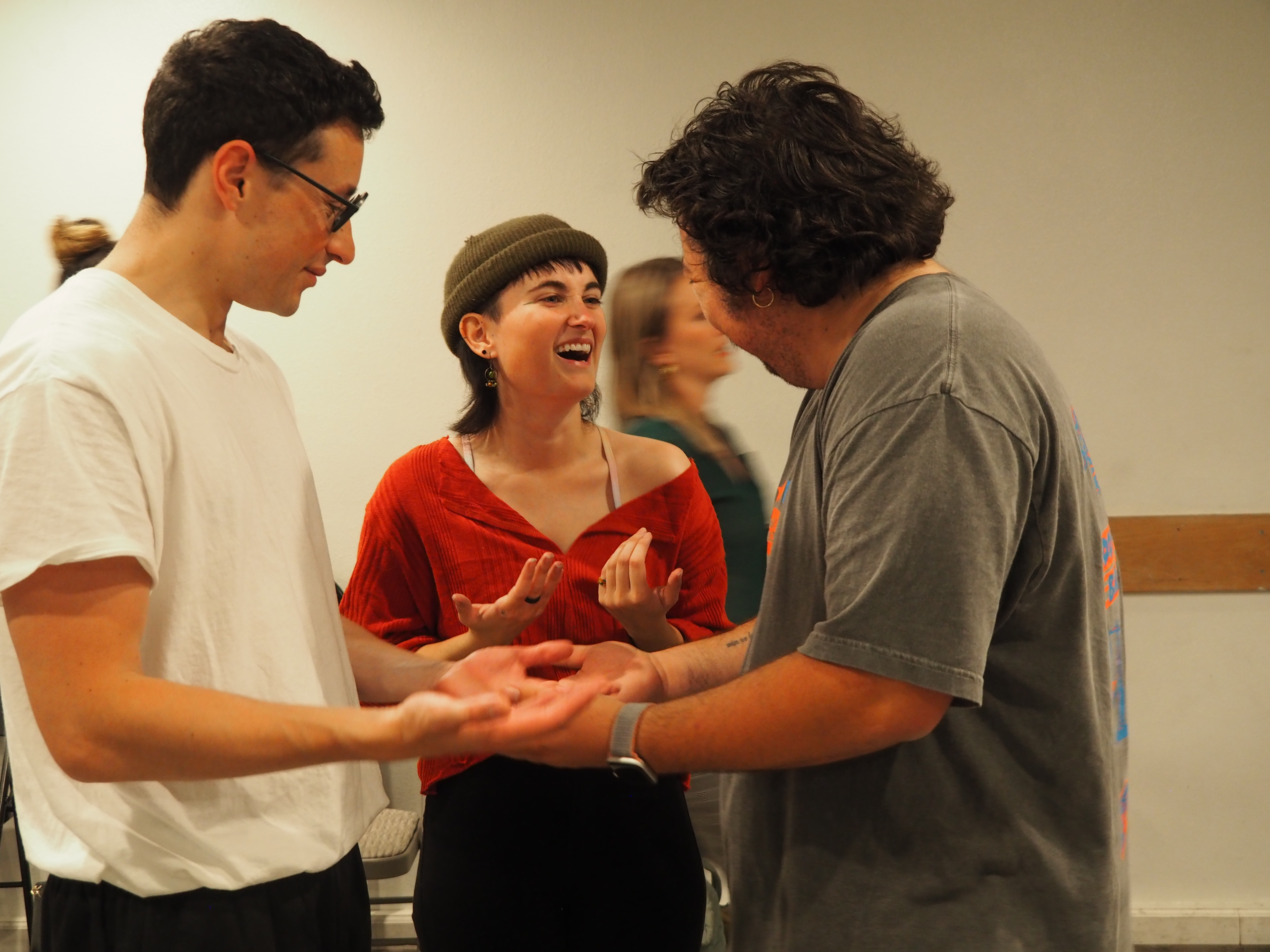 Rehearsal Photos. Pictured: Ari Wojciech, Mandi Thomas, Carl Lyons