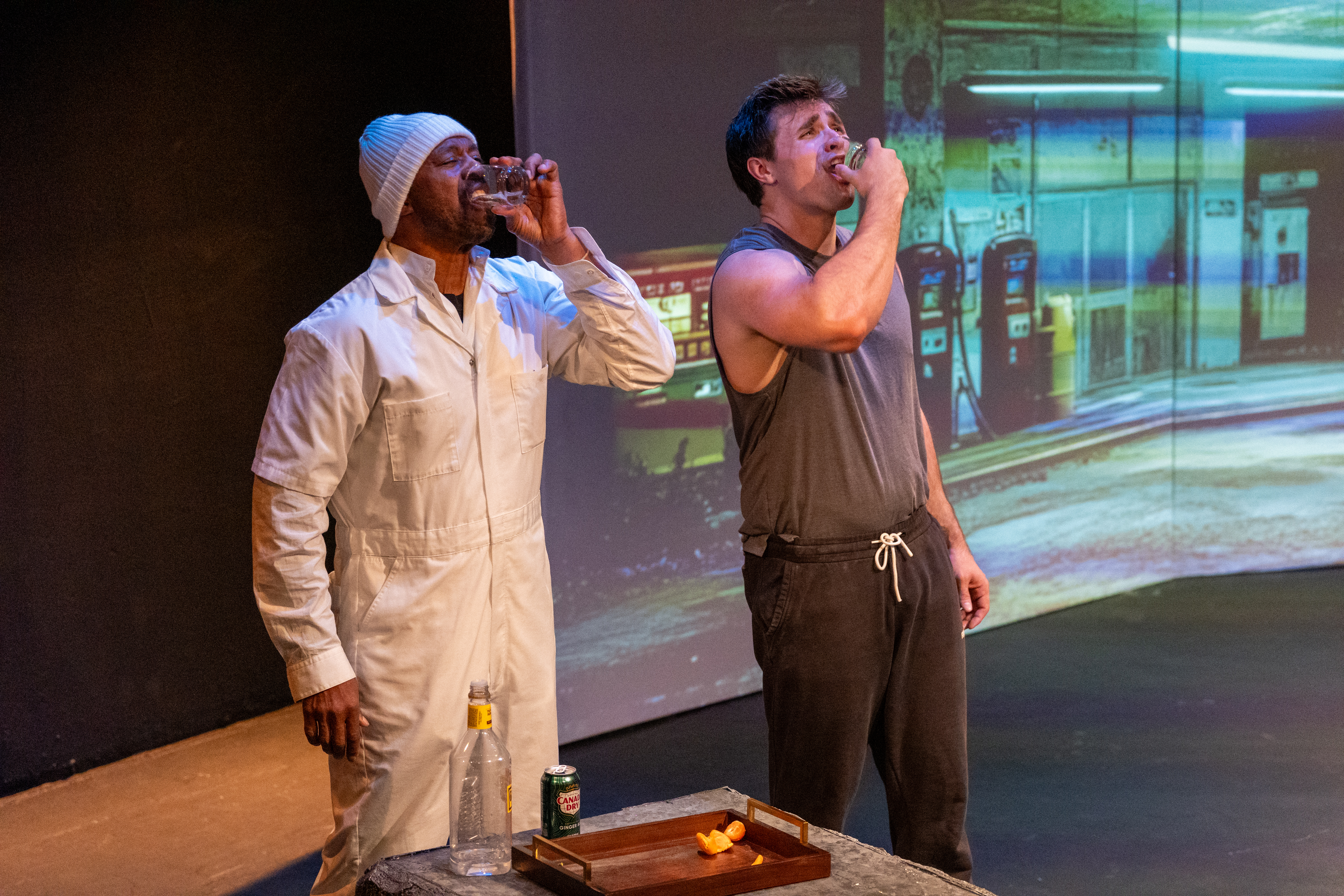 Cooper Bates as SOCRATES, Collin Carter as DAN in Way of the Peaceful Warrior -Photo by Todd Felderstein Cooper Bates as SOCRATES, Collin Carter as DAN in Way of the Peaceful Warrior -Photo by Todd Felderstein