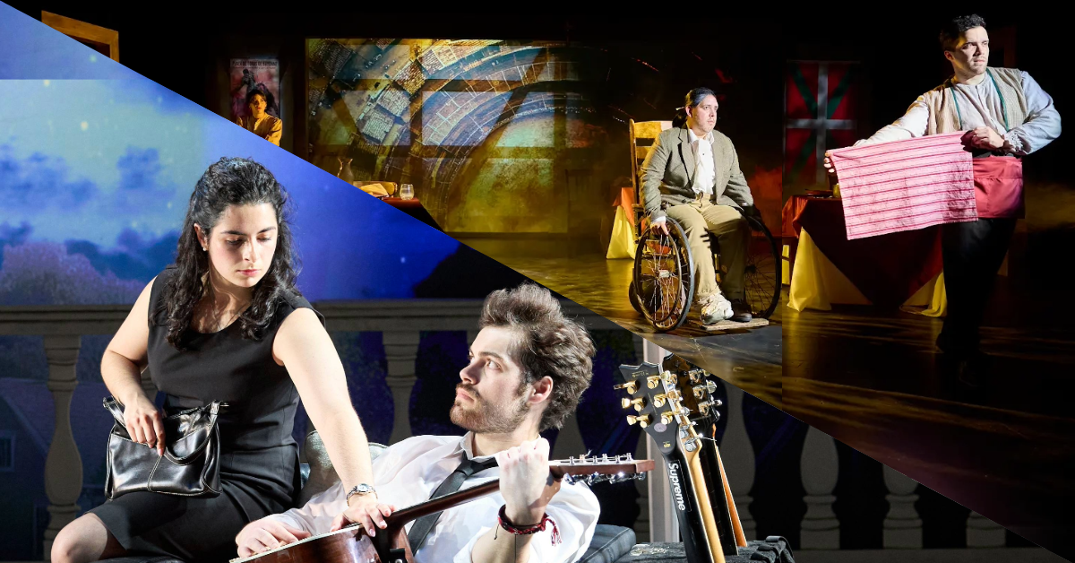 Left: Sam Frye and Jean Gordon in If I Cleaned Everything Right: Joanna Romero Cherbowksi, Christopher Cuevas and Billy Oxendine in Torito