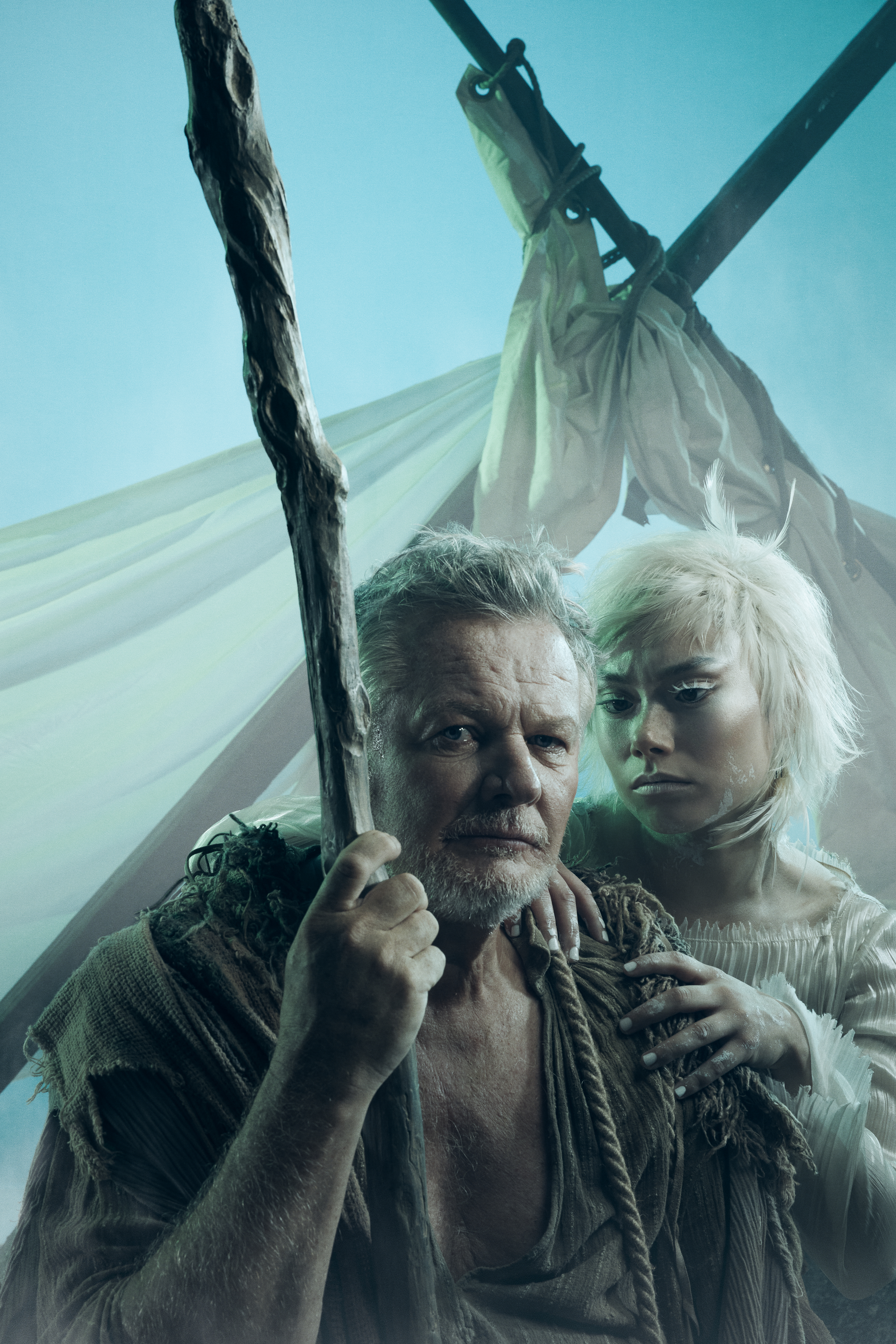Geraint Wyn Davies and Marissa Orjalo, The Tempest. Stratford Festival 2026. Photo: Dariane Sanche. Geraint Wyn Davies and Marissa Orjalo, The Tempest. Stratford Festival 2026. Photo: Dariane Sanche.