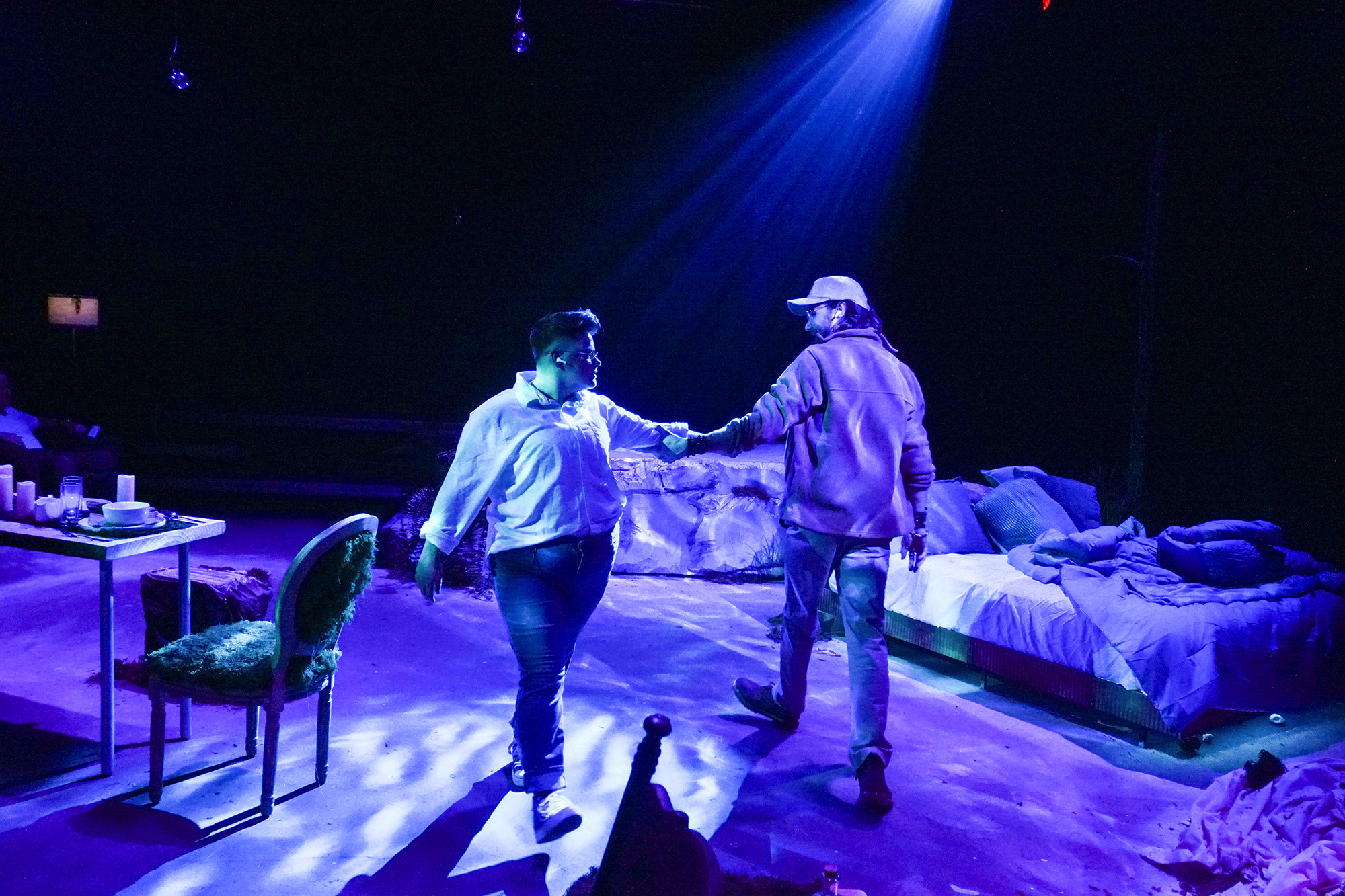 CB Feller & Jaden Petty in Sagittarius Ponderosa at Austin Rainbow Theatre closing November 1, 2025