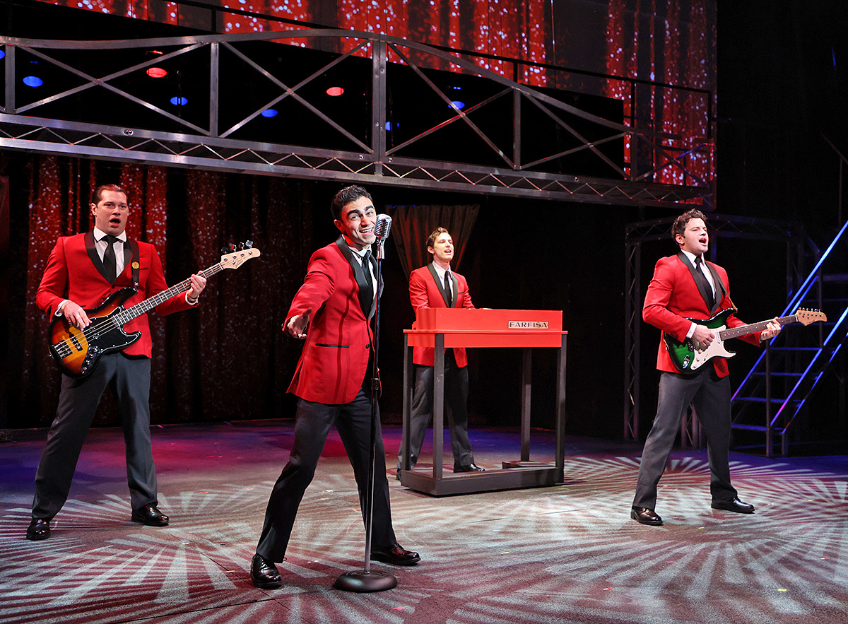 The Four Seasons perform Sherry in Beef & Boards Dinner Theatre''s production of Jersey Boys, now on stage through April 13.