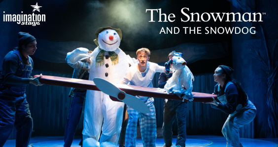 The Snowman and the Snowdog fly with Billy to the North Pole (Photo by Margot Schulman) 