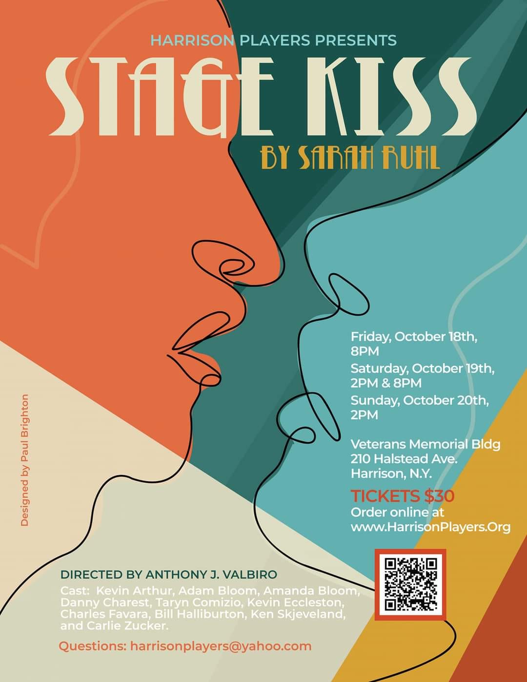 Stage Kiss by Sarah Ruhl to be performed by The Harrison Players.