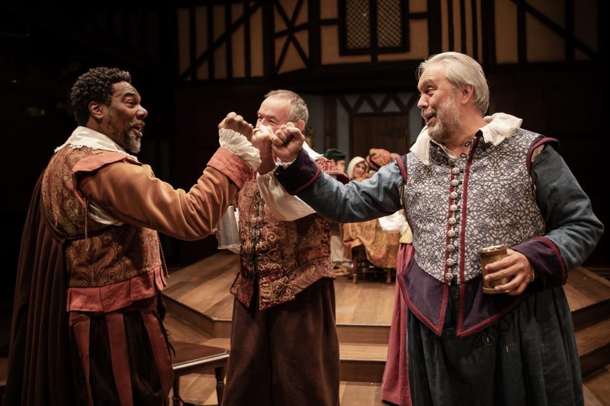 Reginald Andr Jackson, Nolan Palmer, and Eric Jensen in The Book of Will at Taproot Theatre. Photo by John Ulman.
