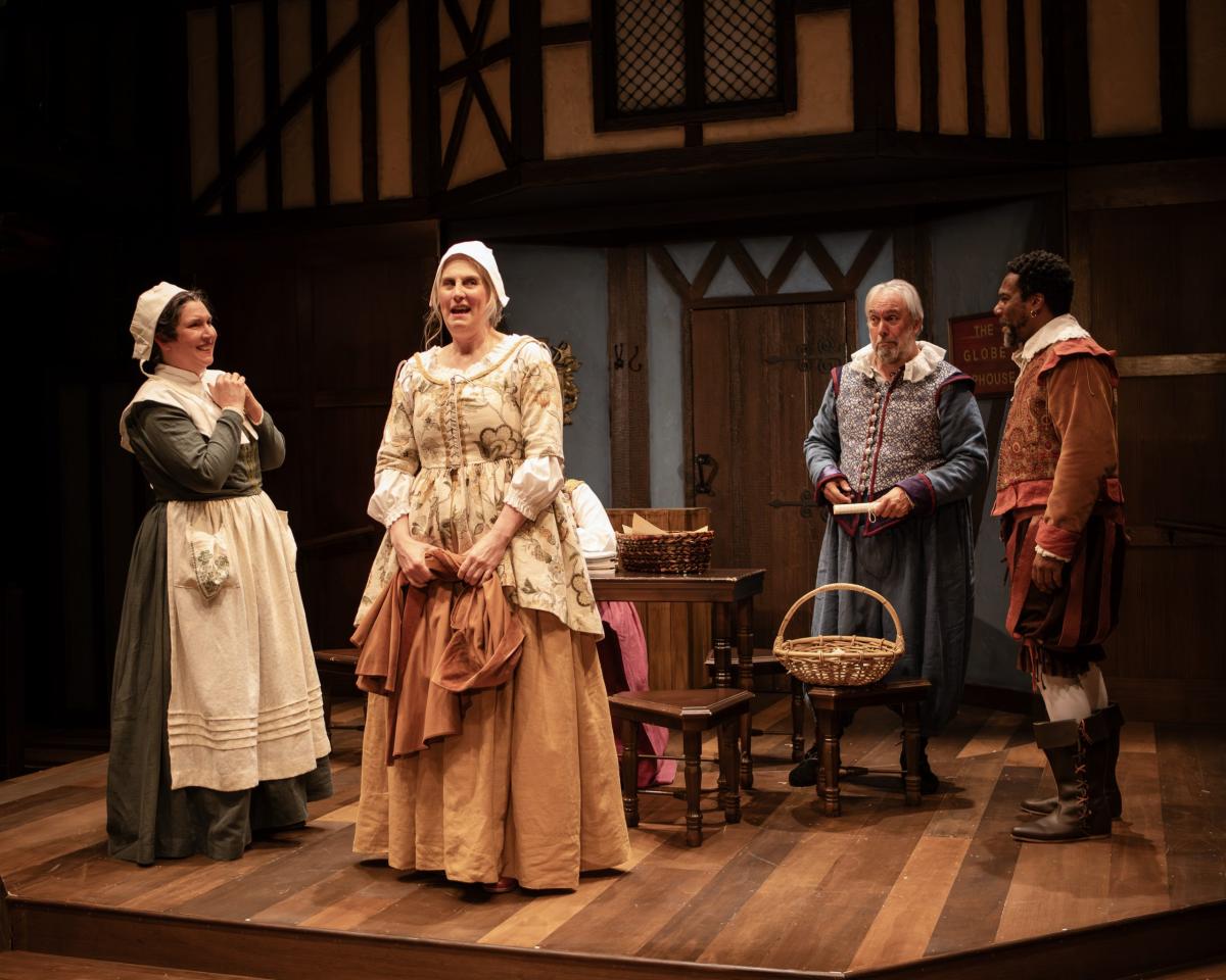 Llysa Holland, Nikki Visel, Eric Jensen, and Reginald Andr Jackson in The Book of Will at Taproot Theatre. Photo by John Ulman.