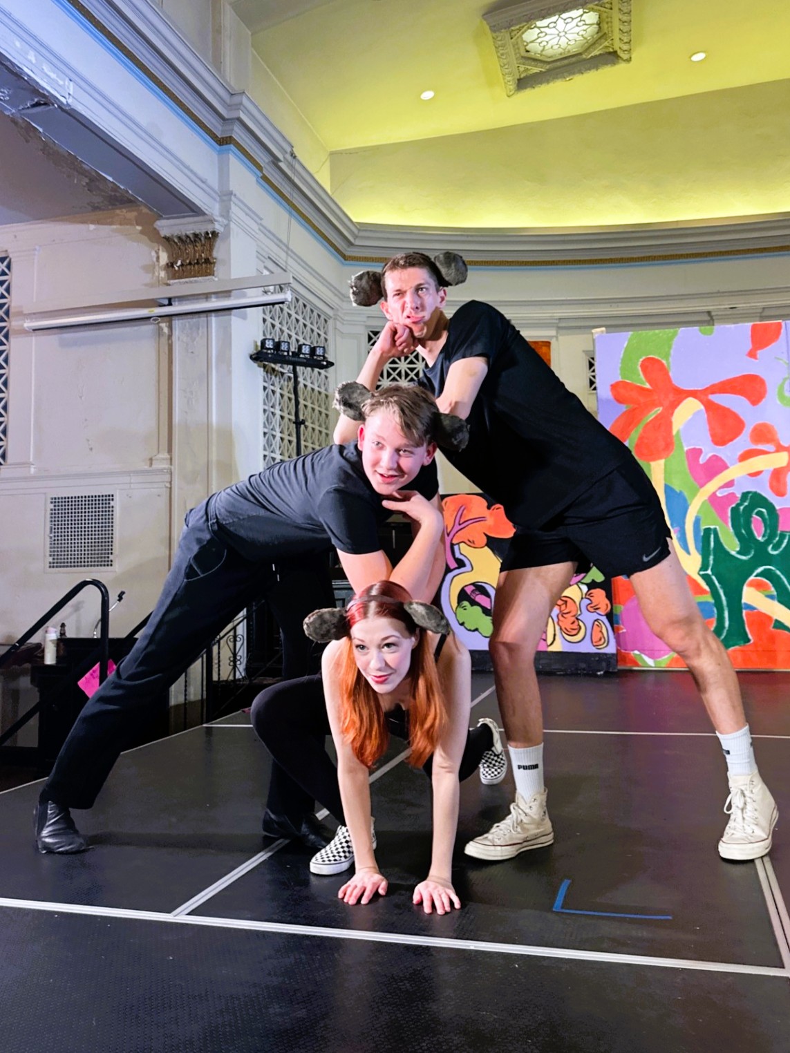 The Wickershams monkey around  Top to bottom: Jonah Opler, Henry Yanchyshyn and Brie Taylor