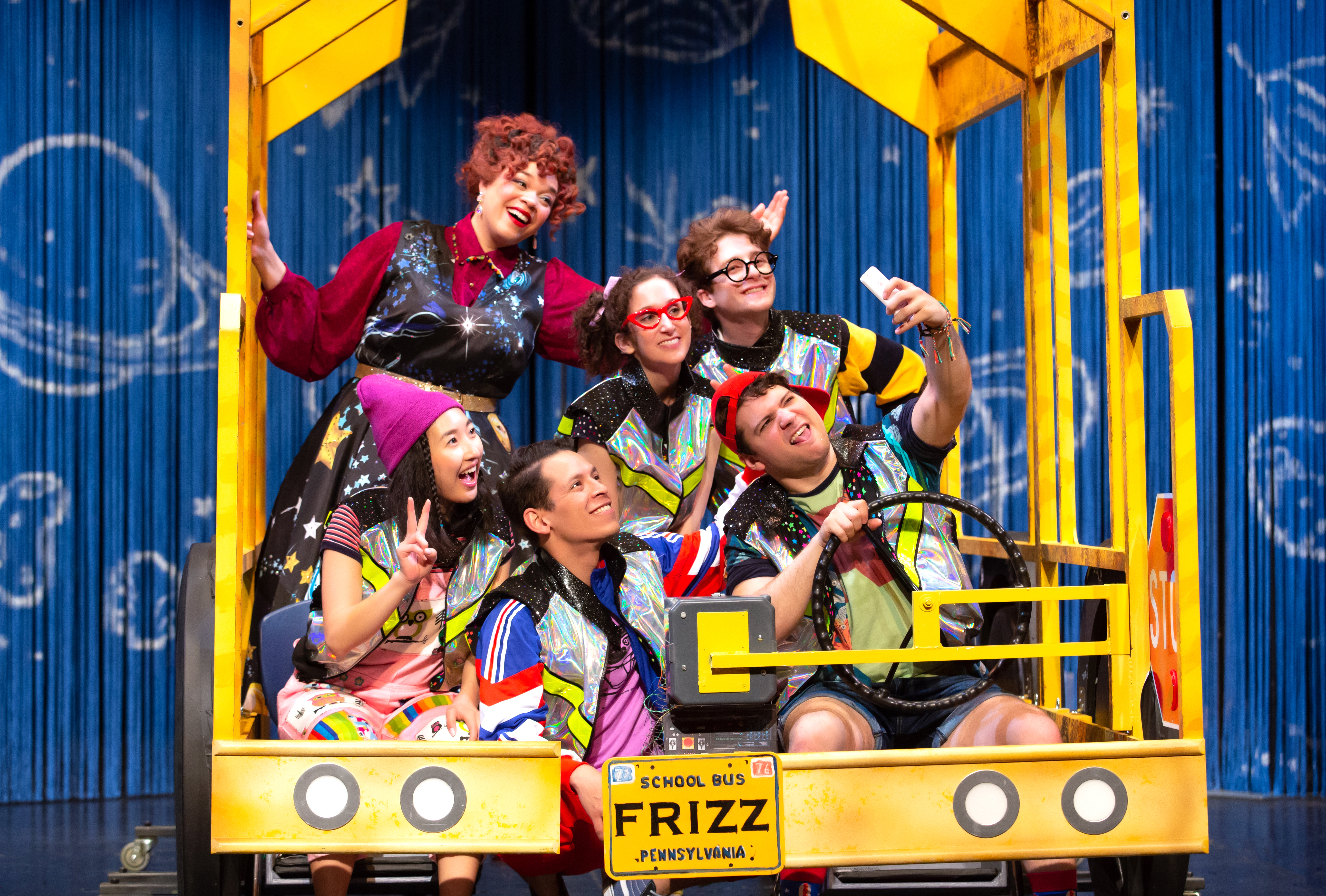 TheaterWorksUSA Magic School Bus  Jeremy Daniel Photography  BackL-R Lexi Rhoades-Kari Gunberg-Tom Meglio  FrontL-R Sumi Yu-Junior Mendez-Jared Loftin  2018 Production