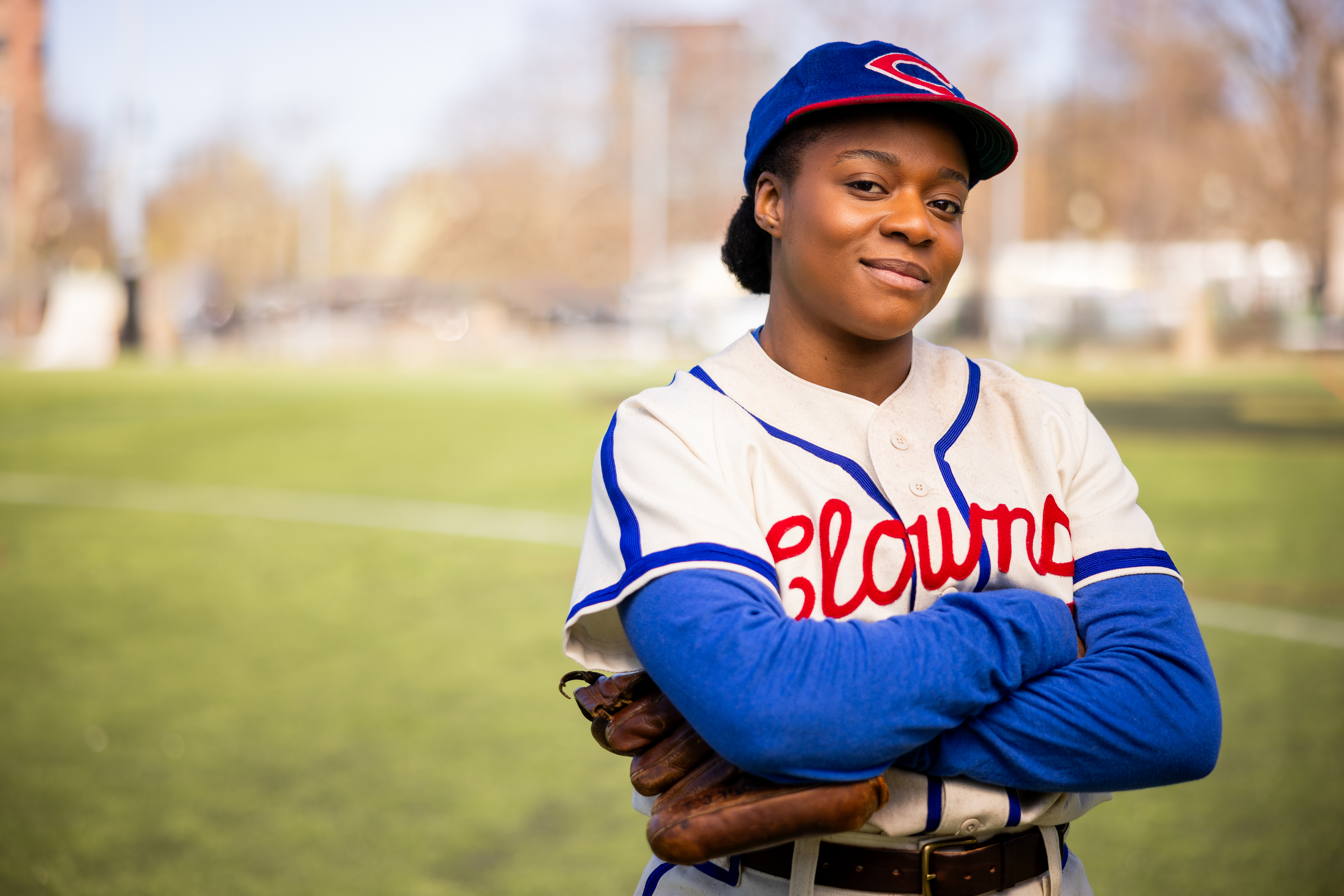 Jennifer Mogbock as Toni Stone at The Huntington. Running at the Huntington Theatre in Botson, MA May 17 - June 16. Photo credit Nile Hawver