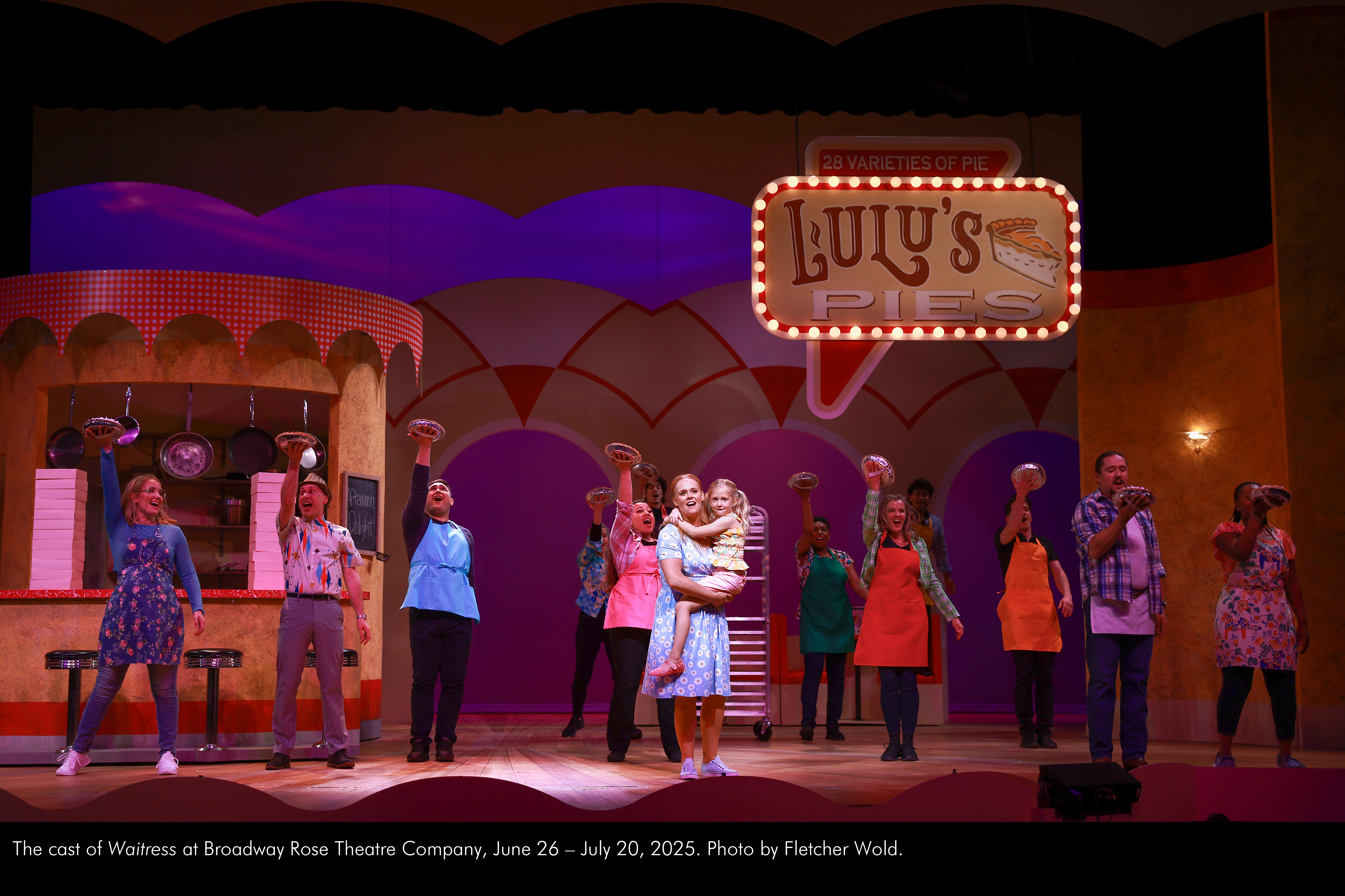 Company of Waitress at Broadway Rose Theatre Company