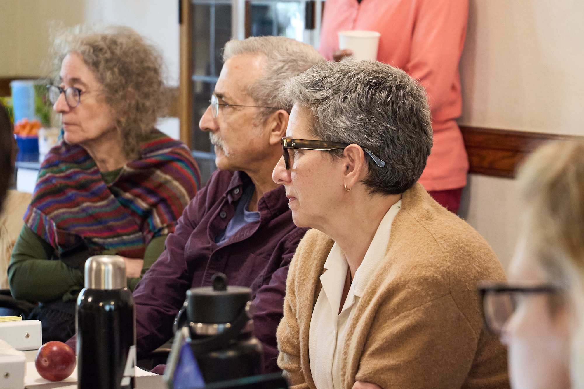 First rehearsal of November 4. Pictured from left: Myra Noveck (Book); Danny Paller (Music and Lyrics); Alexandra Aron (Director). Photo by Peggy Ryan First rehearsal of November 4. Pictured from left: Myra Noveck (Book); Danny Paller (Music and Lyrics); Alexandra Aron (Director). Photo by Peggy Ryan