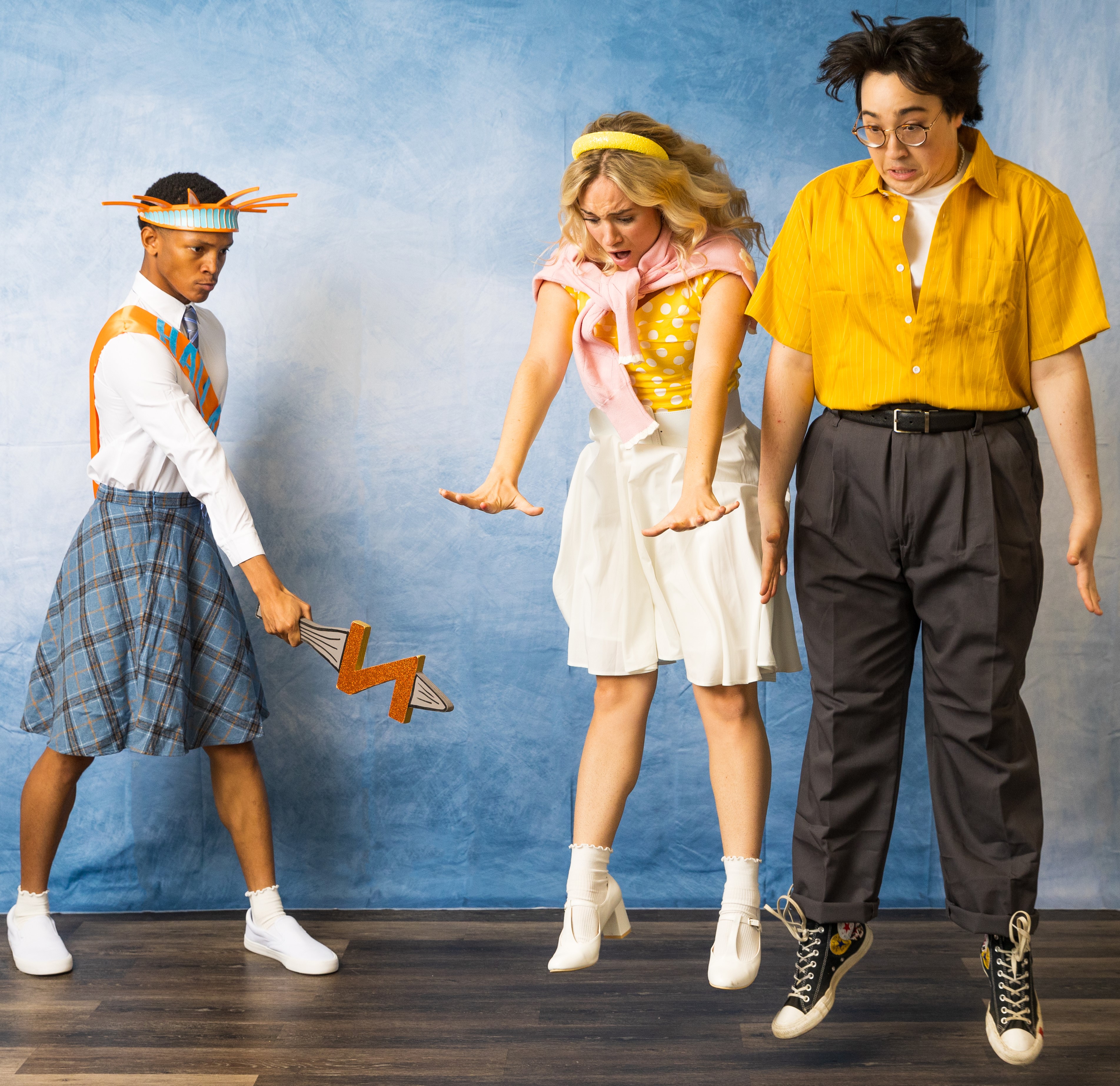 Jackson Kanawha Perry as Zanna, Lydia Schmidt as Candi and Eric May Liu as Arvin