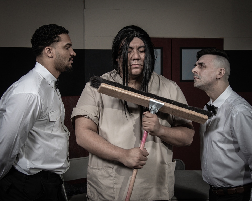 Are the inmates running the asylum? Corey Jordan McKinnon and Raymond Strife pester Chief Bromden portrayed by Freddy Perez.
