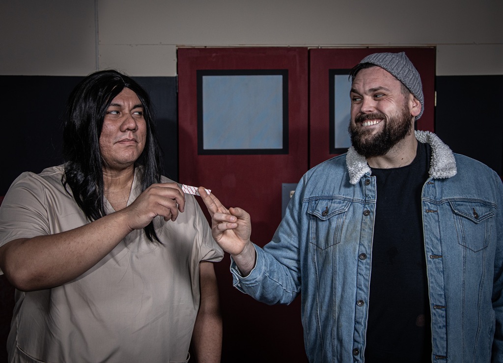 Freddy Perez and Pat Rounds as Chief Bromden and Randle P. McMurphy, respectively left to right.